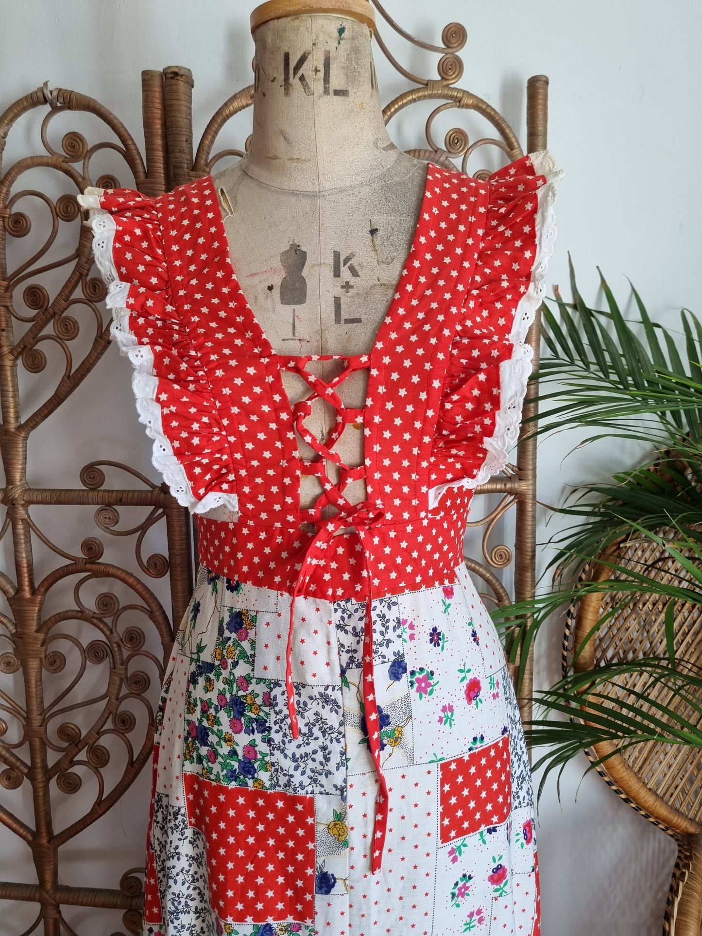 Vintage patchwork maxi dress