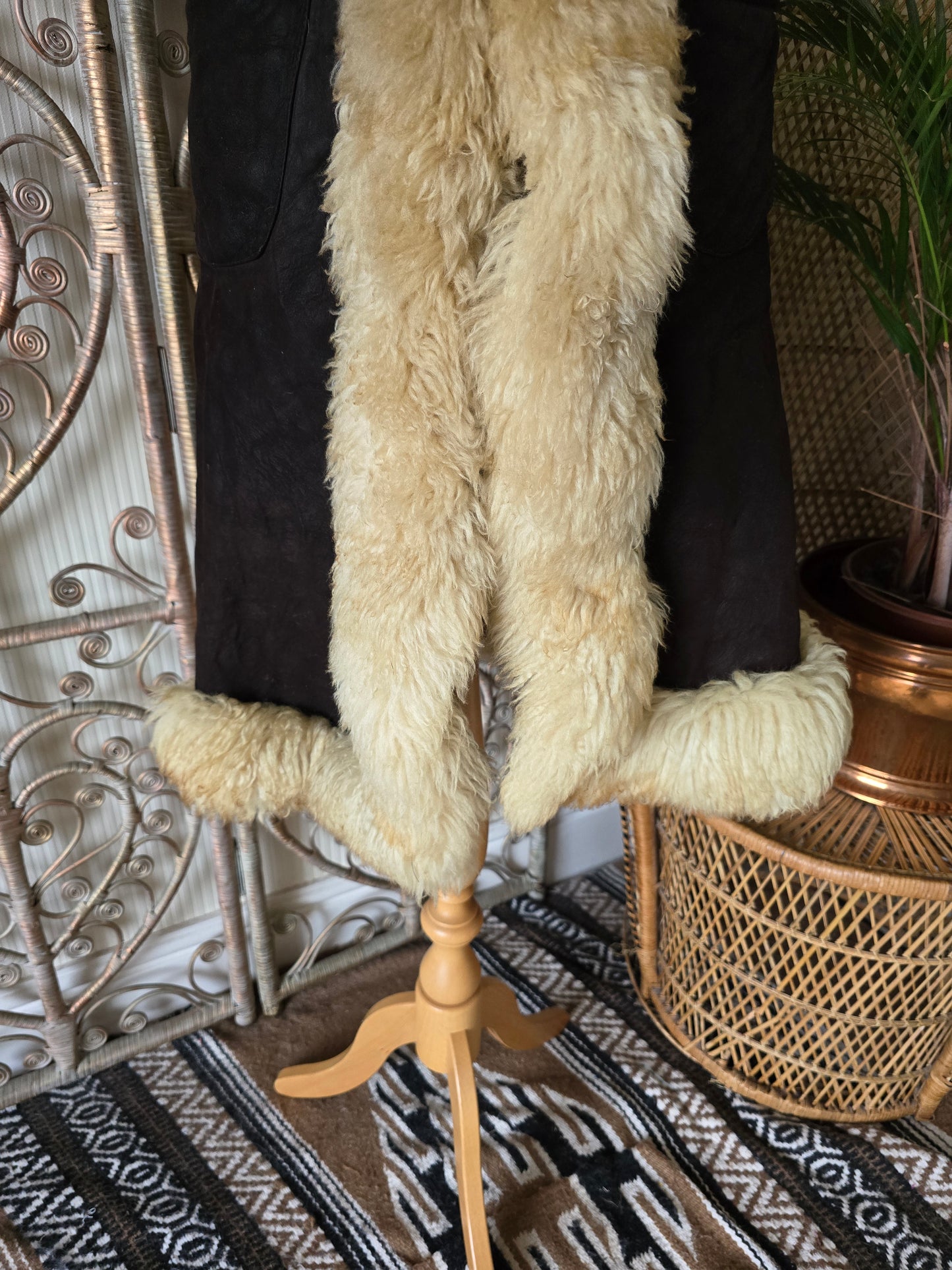 Vintage sheepskin waistcoat