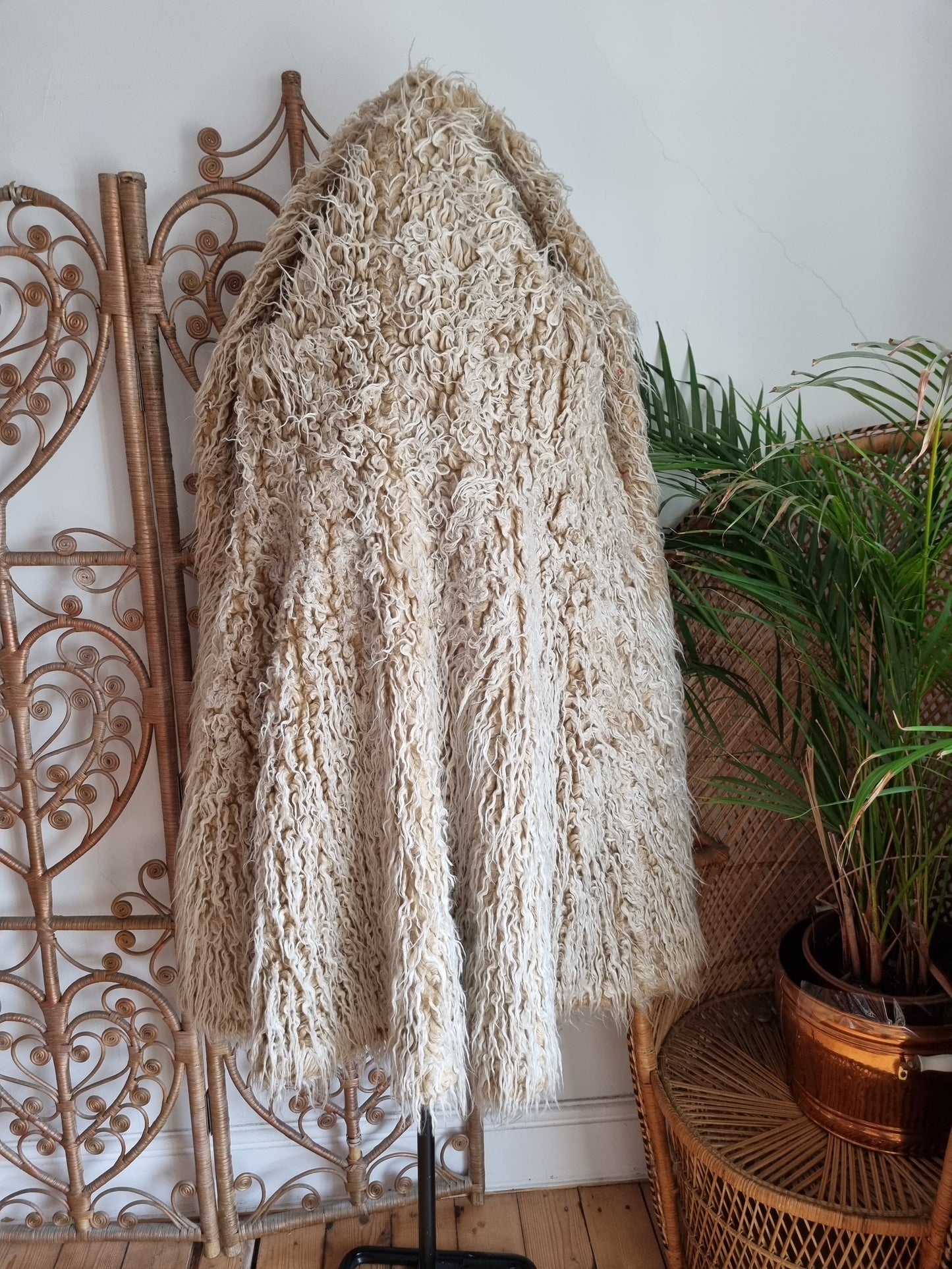 Vintage Rare tapestry faux fur coat