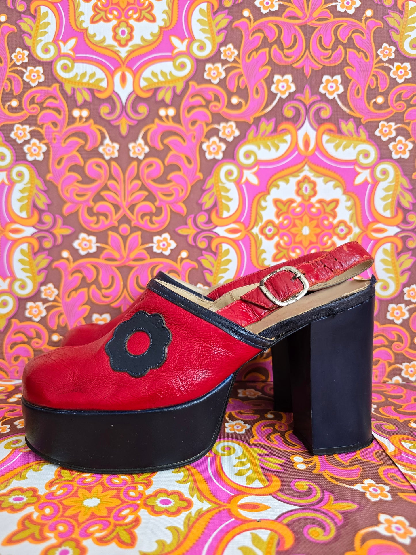 Vintage flower shoes uk size 4.5 5 Eur 37.5 38 us 6.5 7