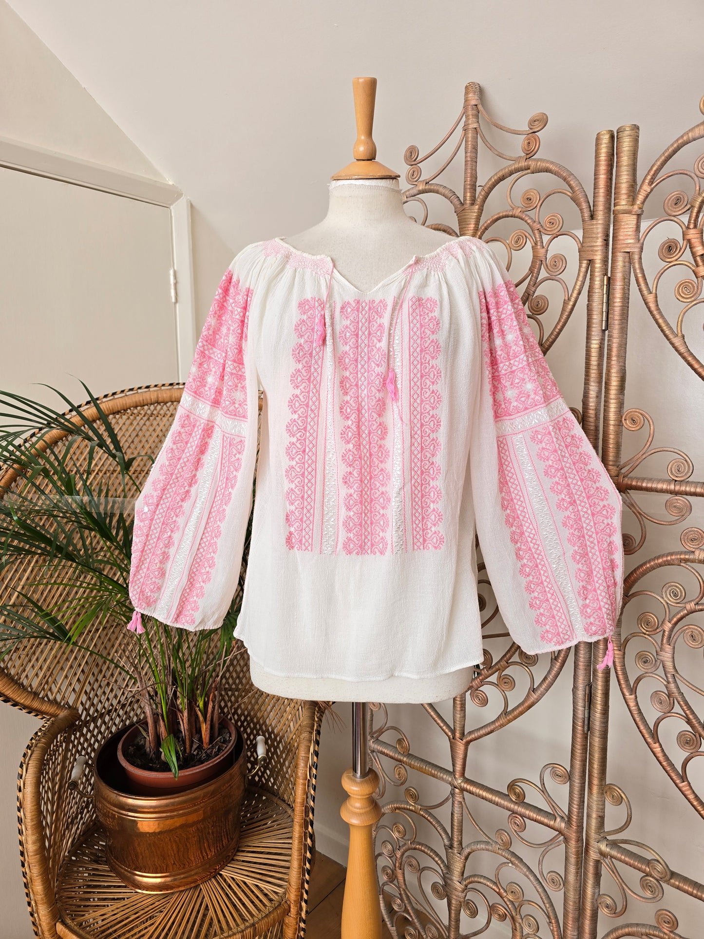 Vintage Romanian cheesecloth blouse