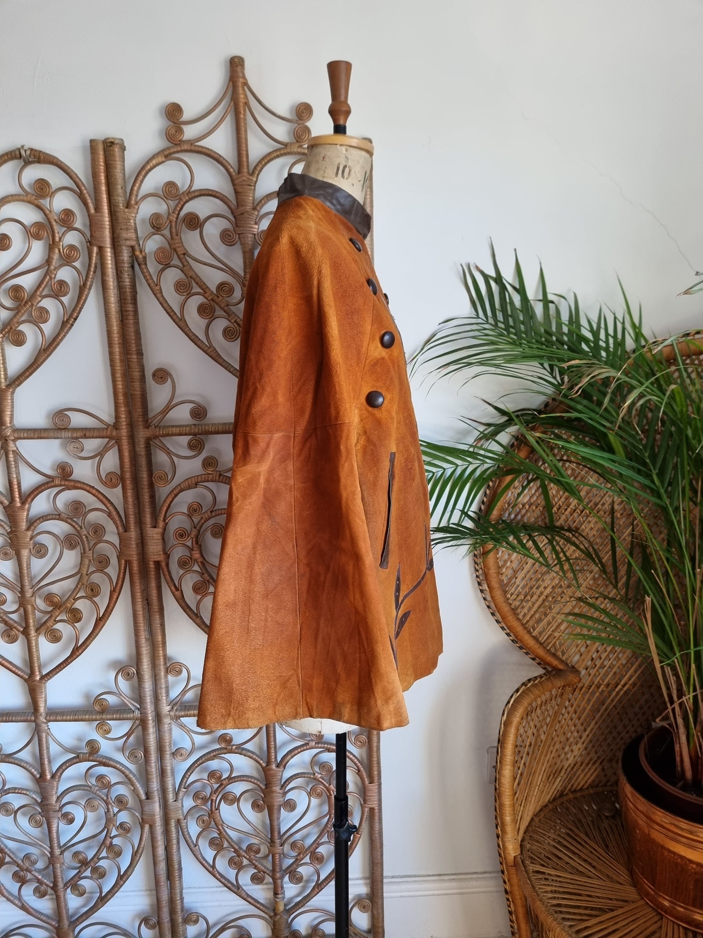 Vintage butterfly suede cape