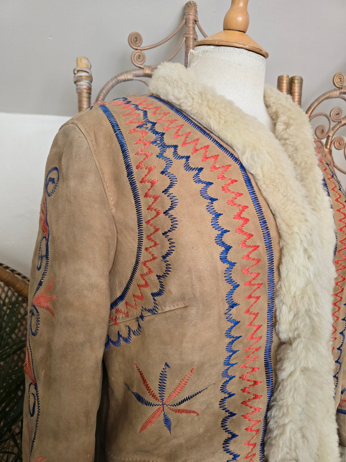 Vintage Afghan embroidered 70s coat