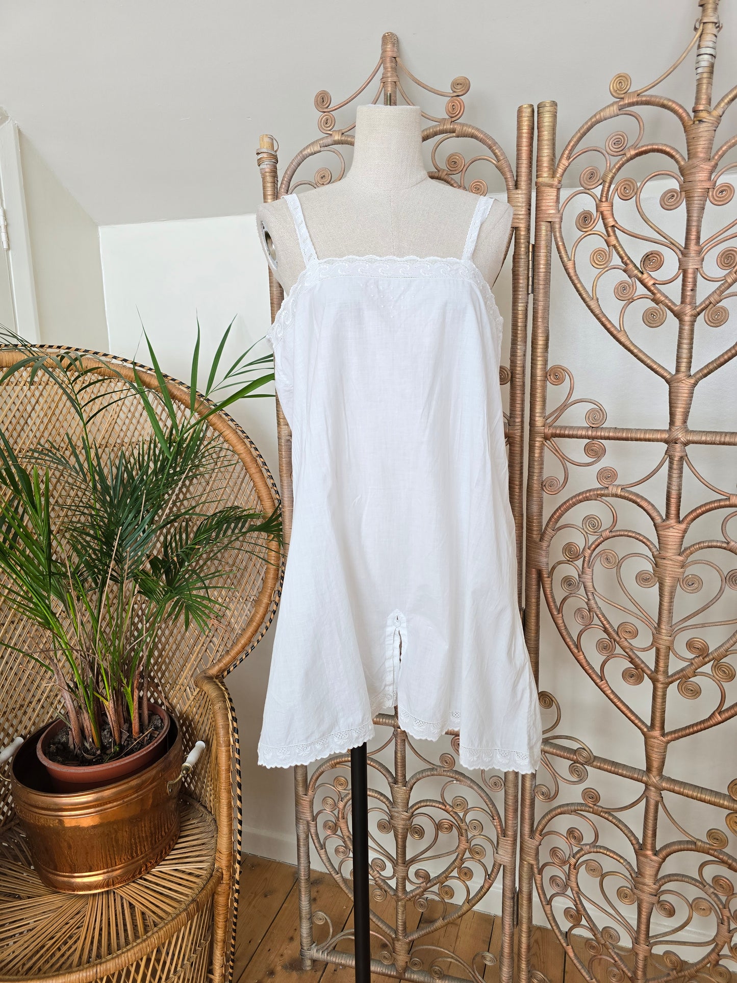 Vintage cotton playsuit slip