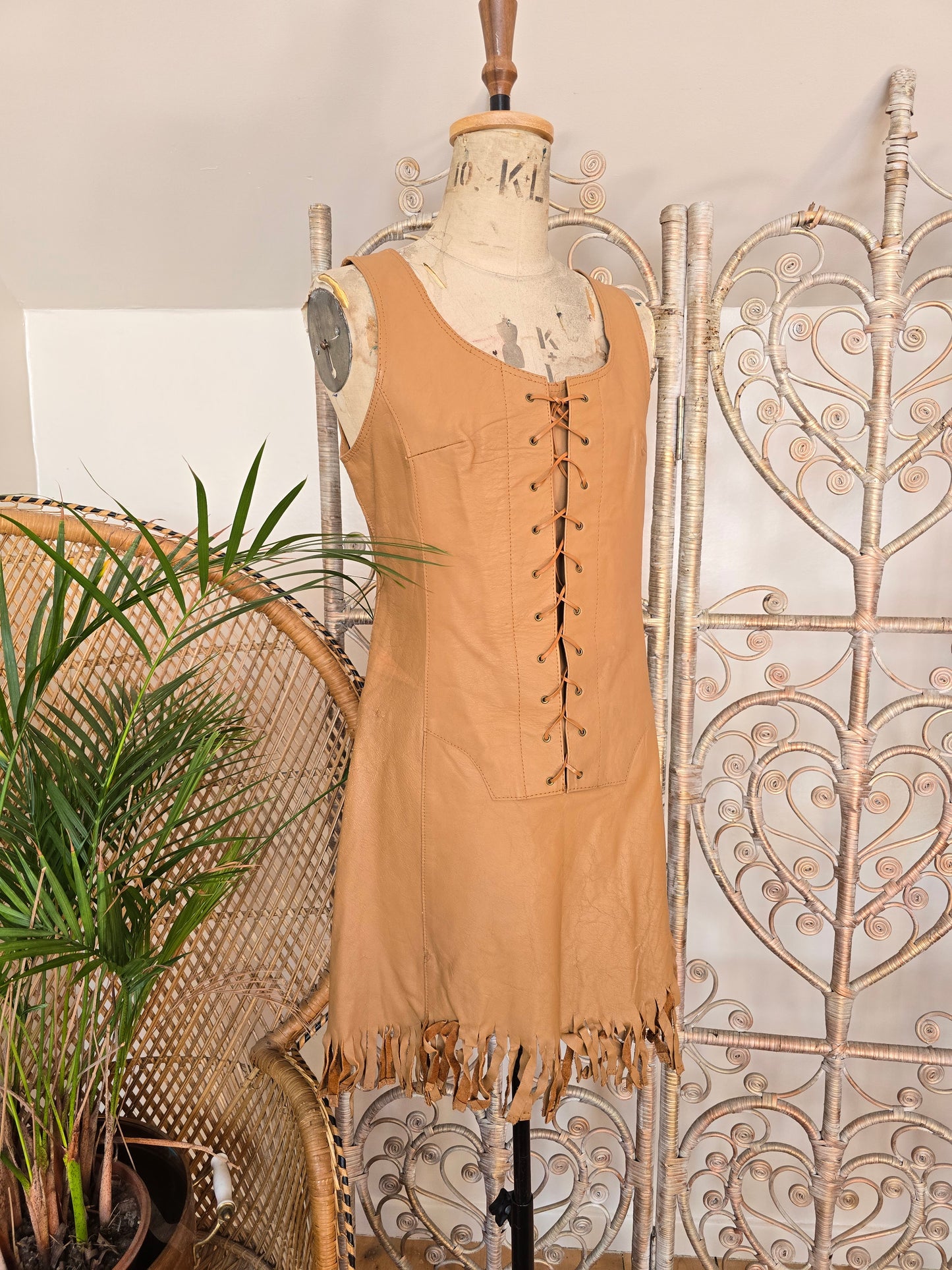 Vintage 60s leather dress