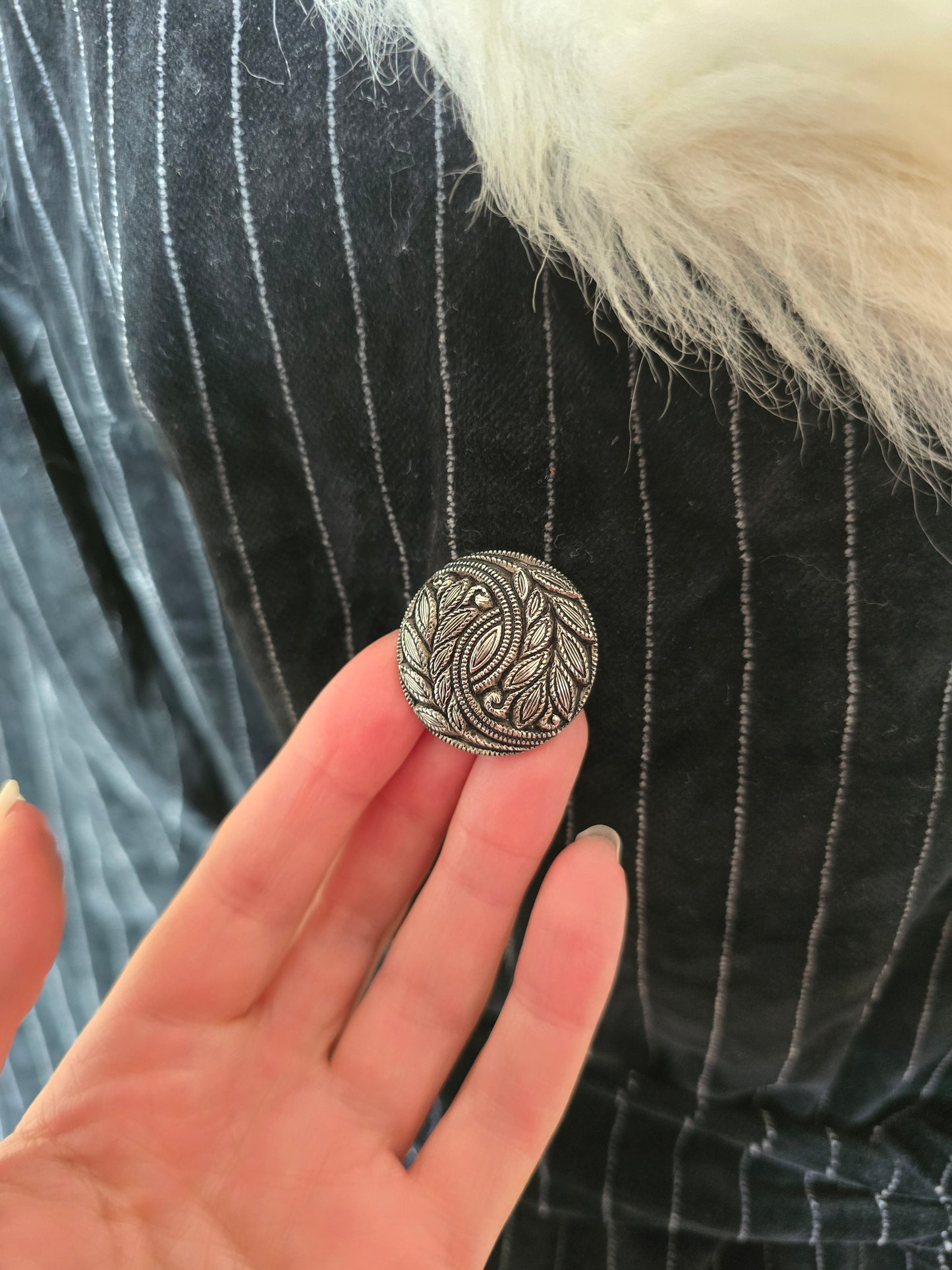 Vintage pinstripe velvet coat