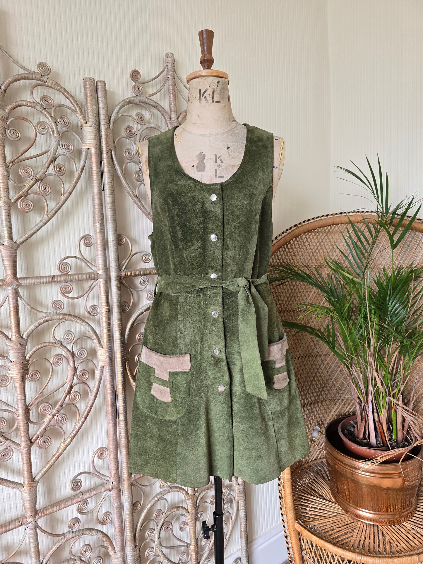 Vintage 70s suede dress