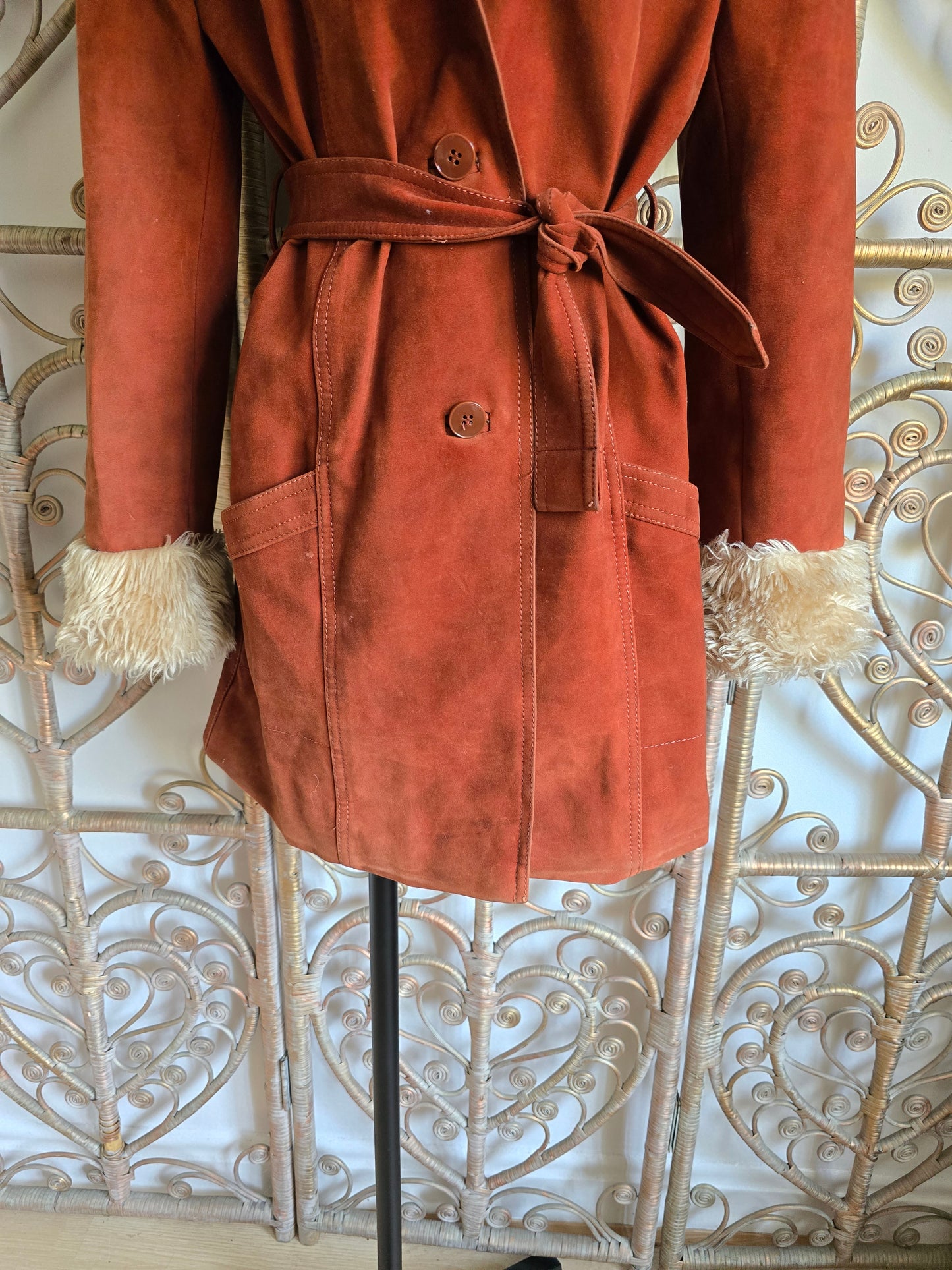 Vintage faux fur/suede velvet coat