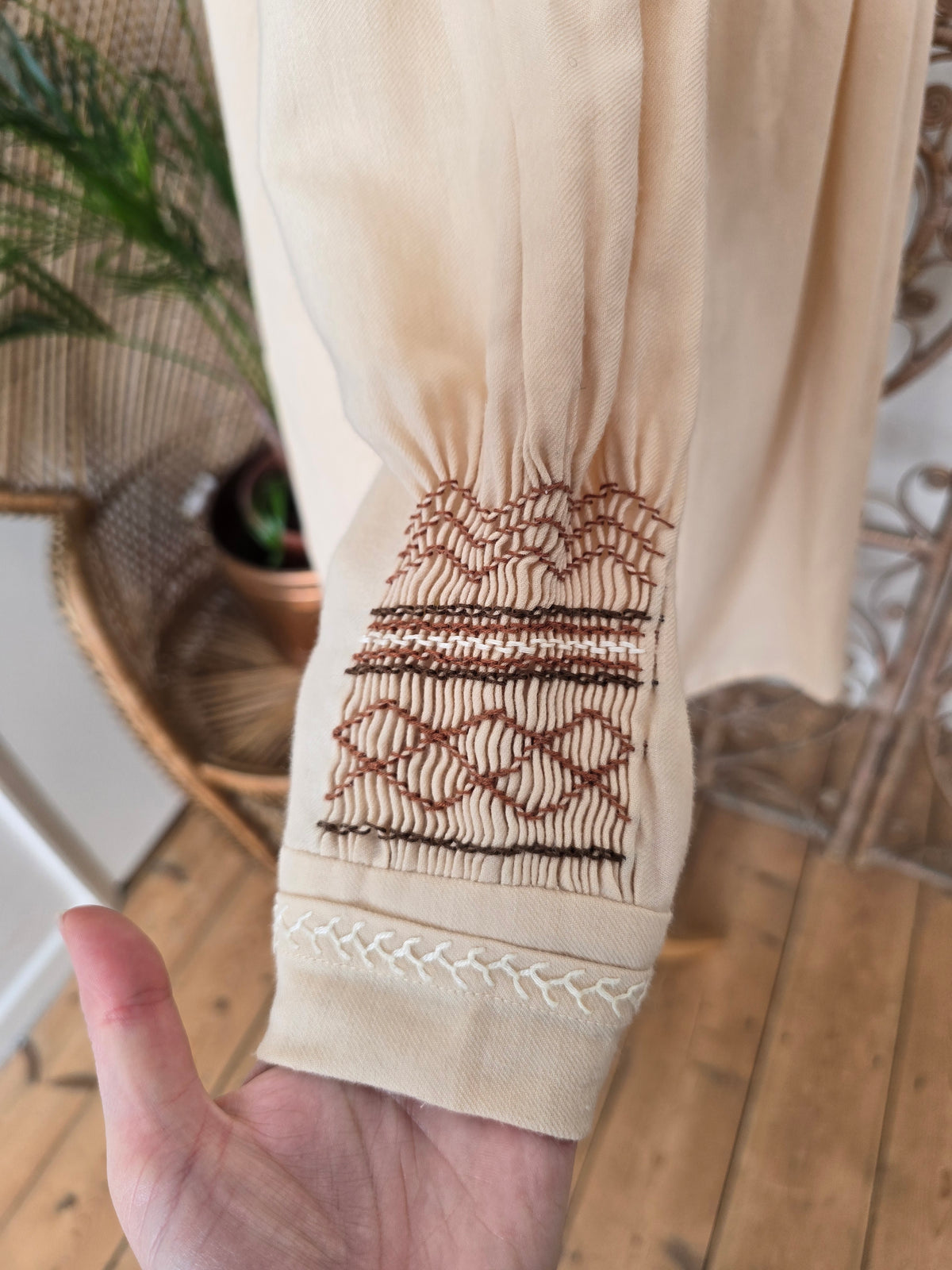 Vintage shirring smock dress