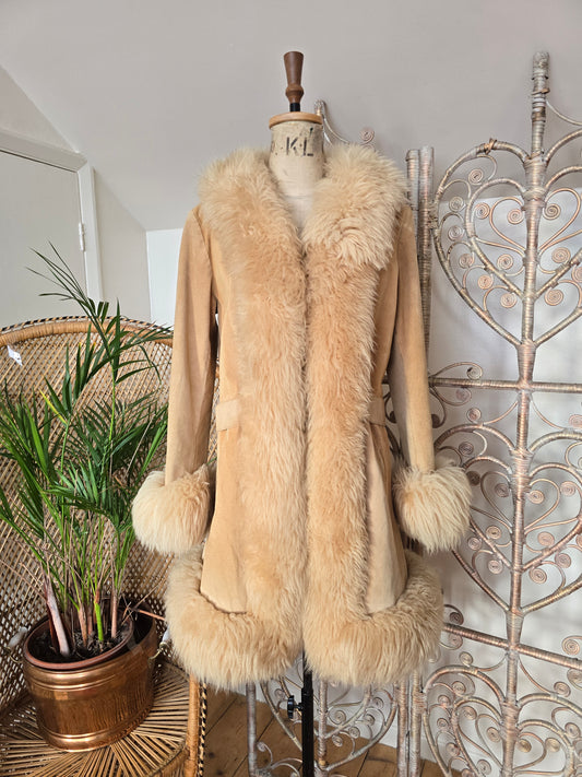 Vintage suede Sheepskin coat