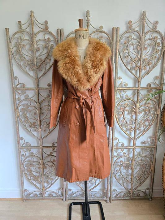 Vintage Spinney 70s leather coat