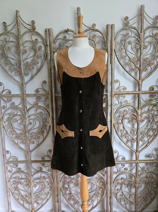 Vintage suede and leathercraft limited 70s suede dress