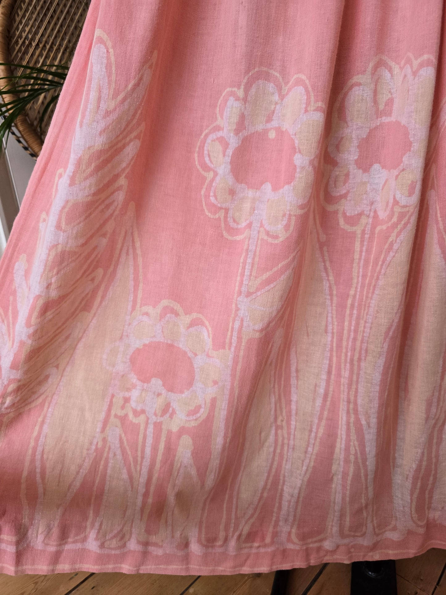 Vintage cotton smock maxi dress