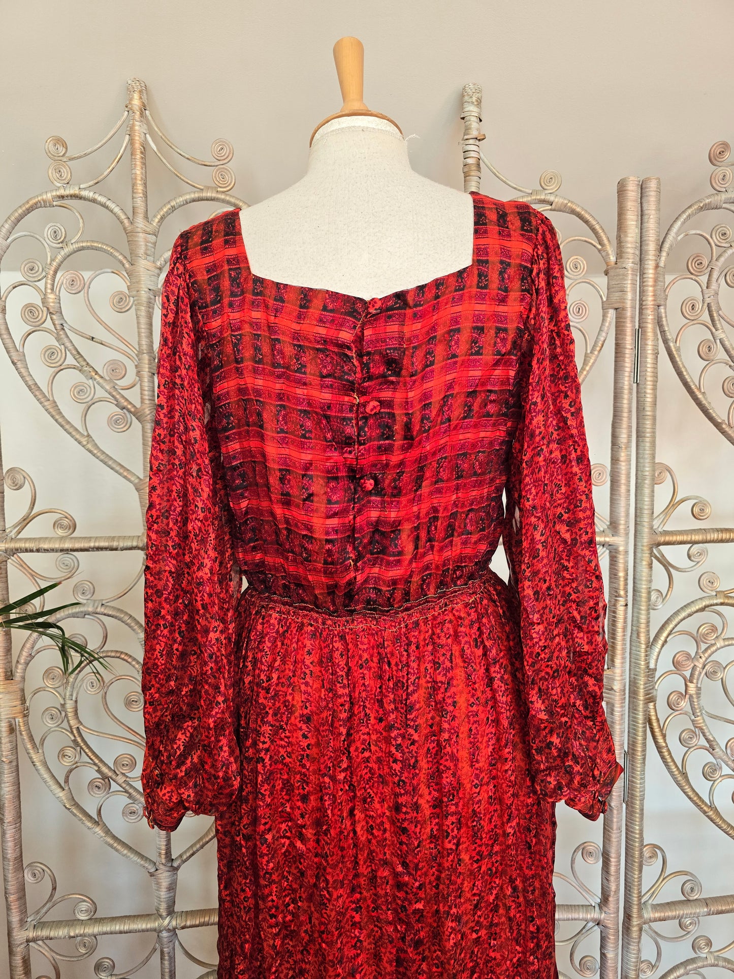 Vintage Raksha of Hindimp London silk Indian dress