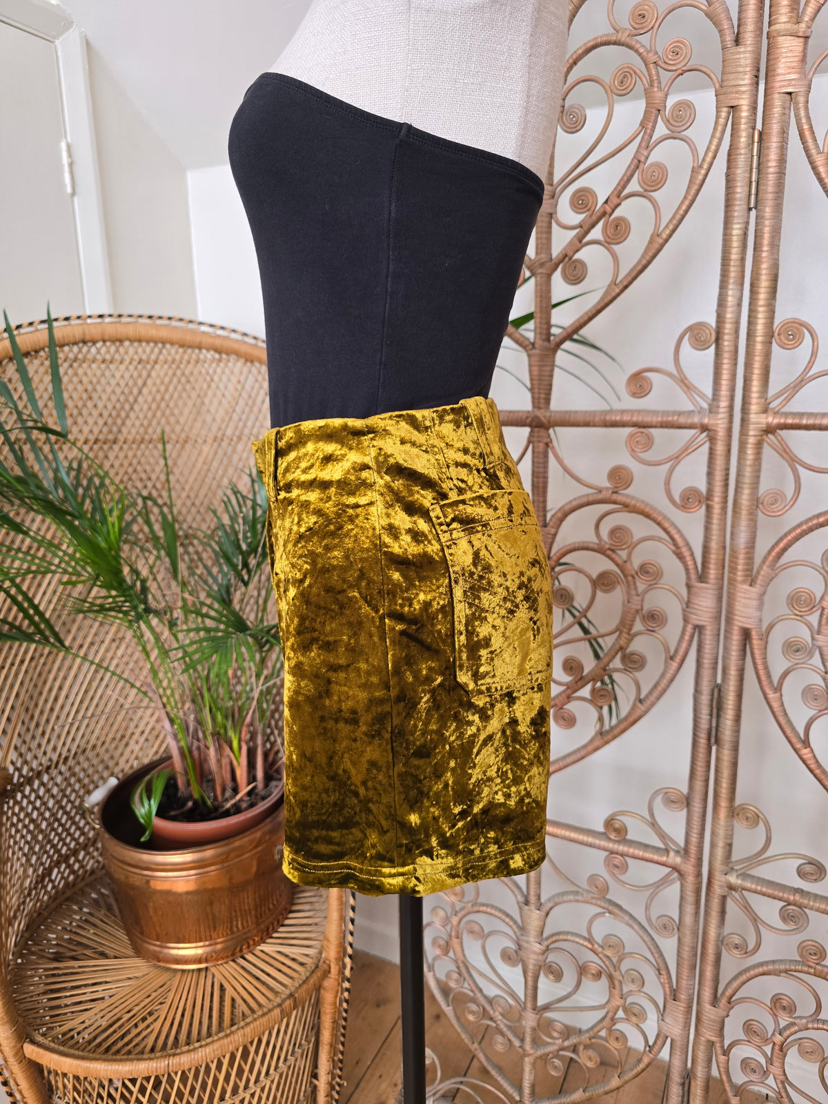 Vintage crushed velvet shorts