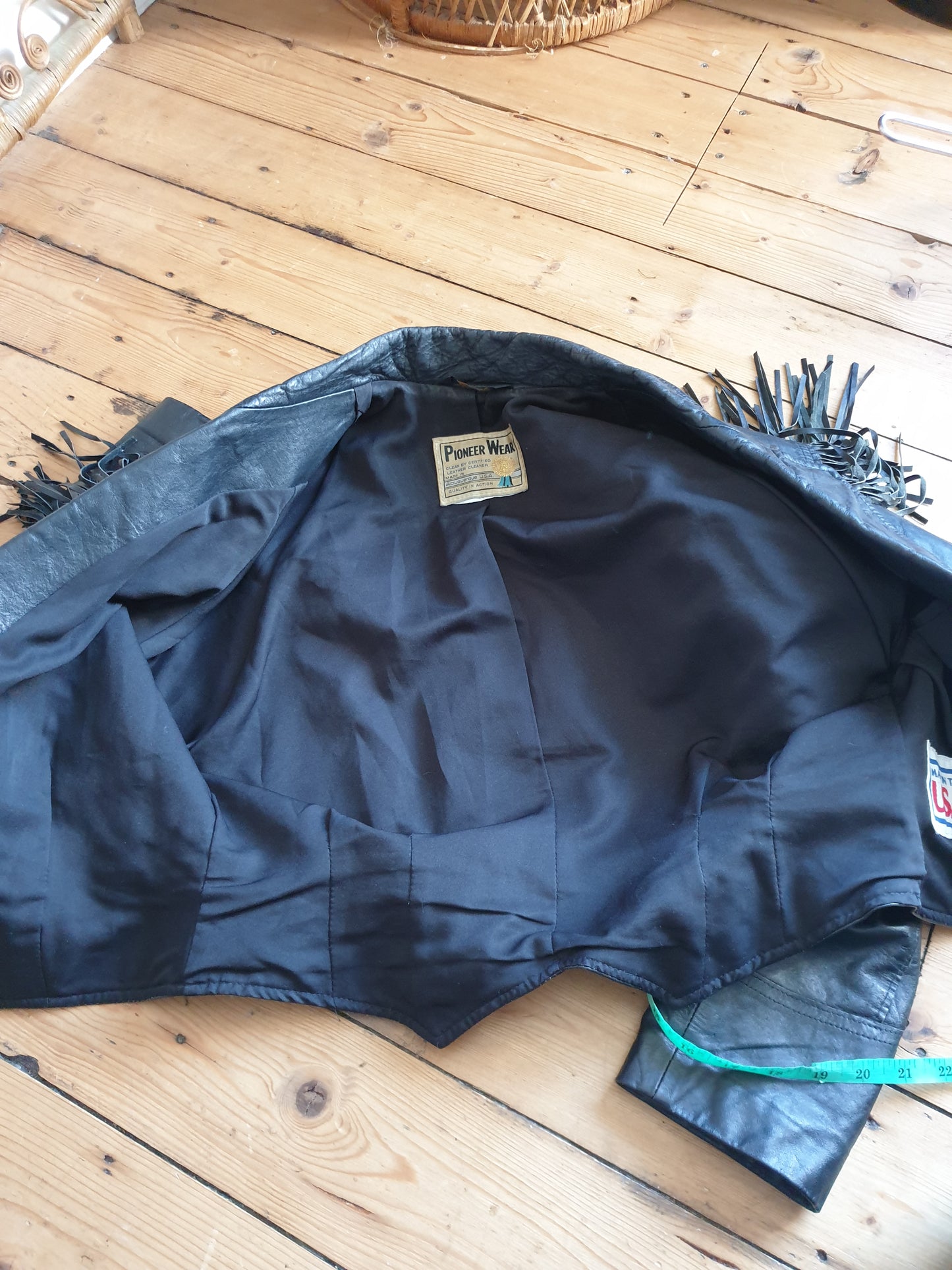 Vintage leather fringe jacket