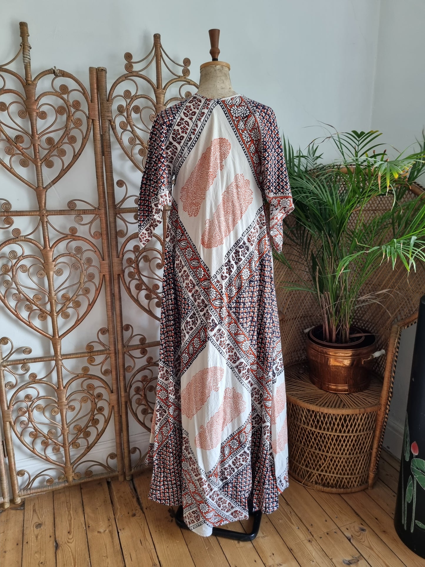 Vintage indian print 70s maxi dress