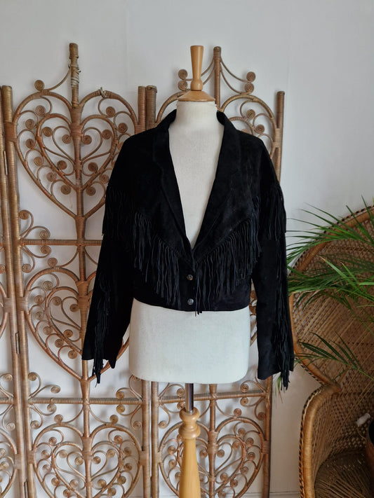 Vintage suede fringe jacket