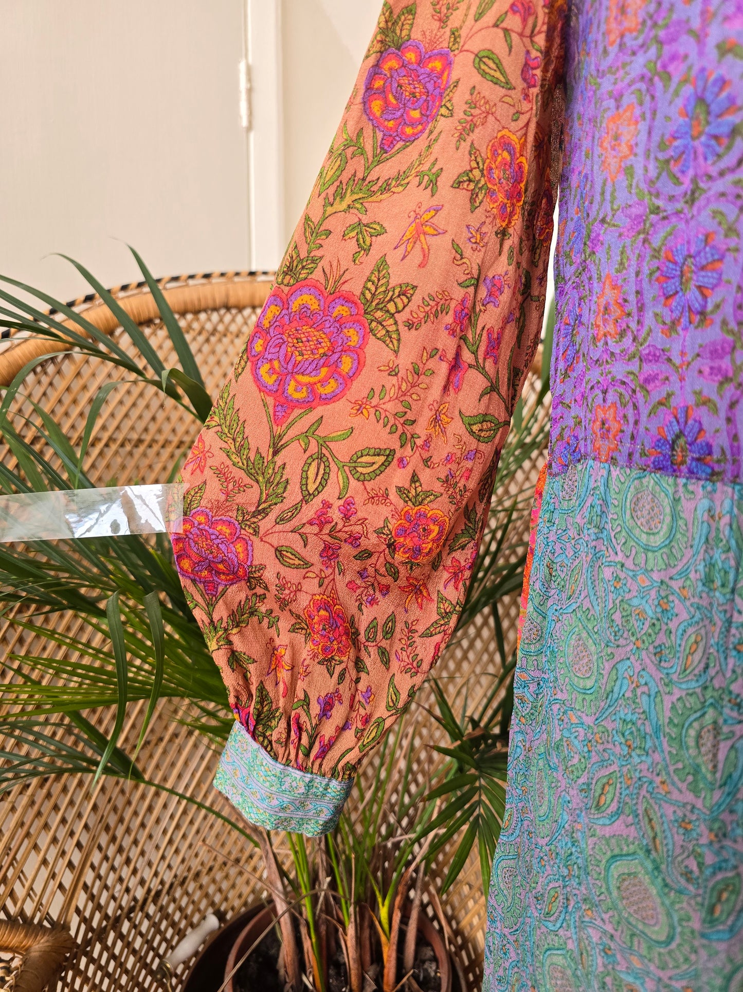 Vintage silk Judith Ann indian 70s dress