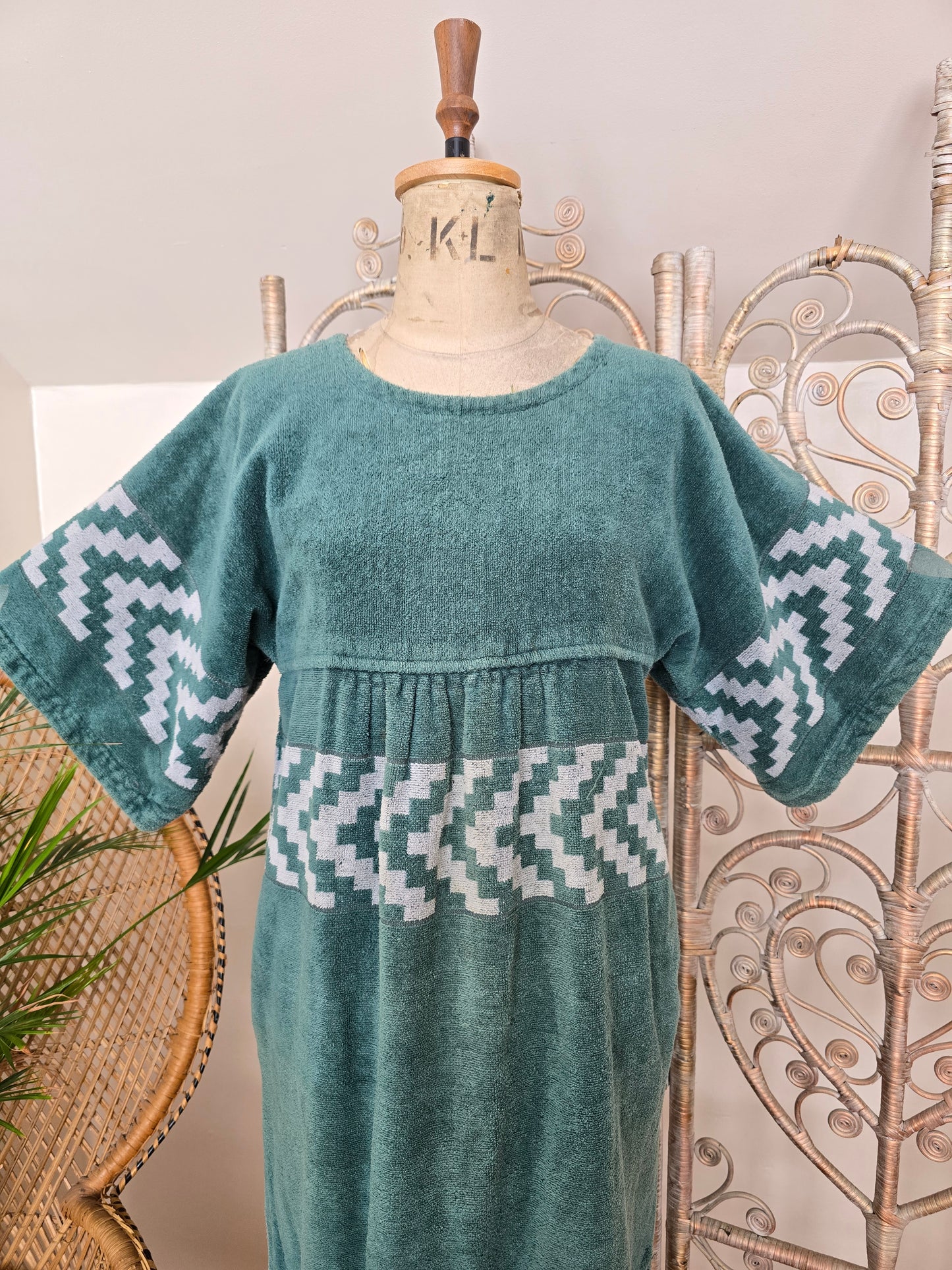 Vintage towelling kaftan dress