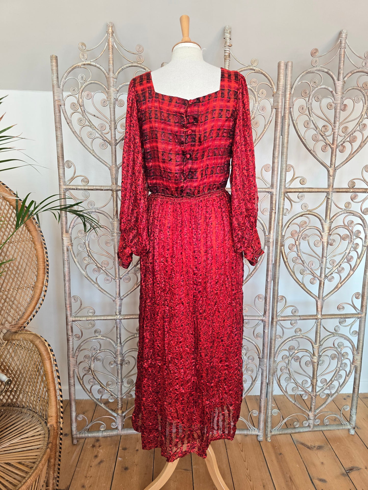 Vintage Raksha of Hindimp London silk Indian dress
