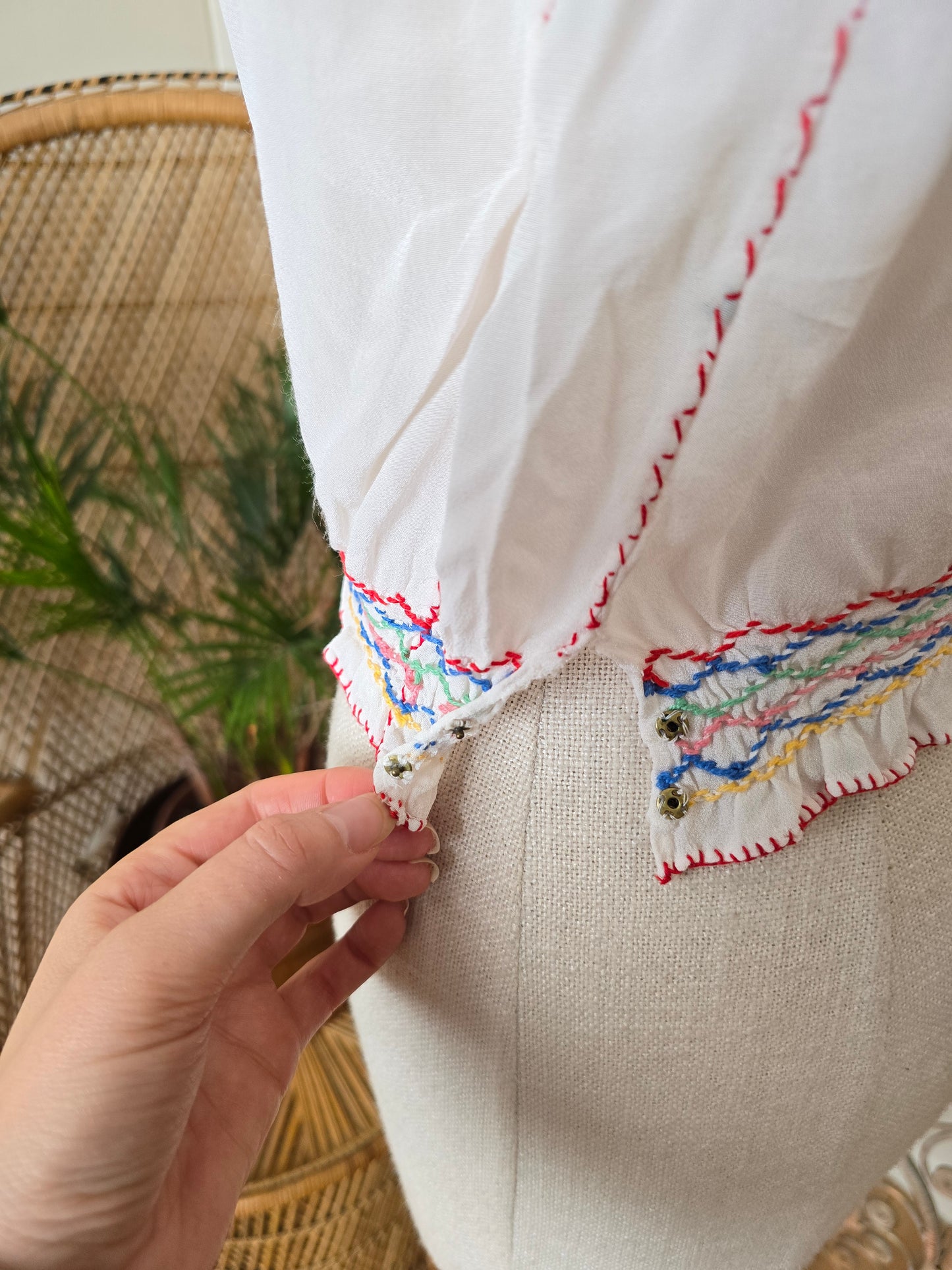 Vintage Hungarian embroidered blouse