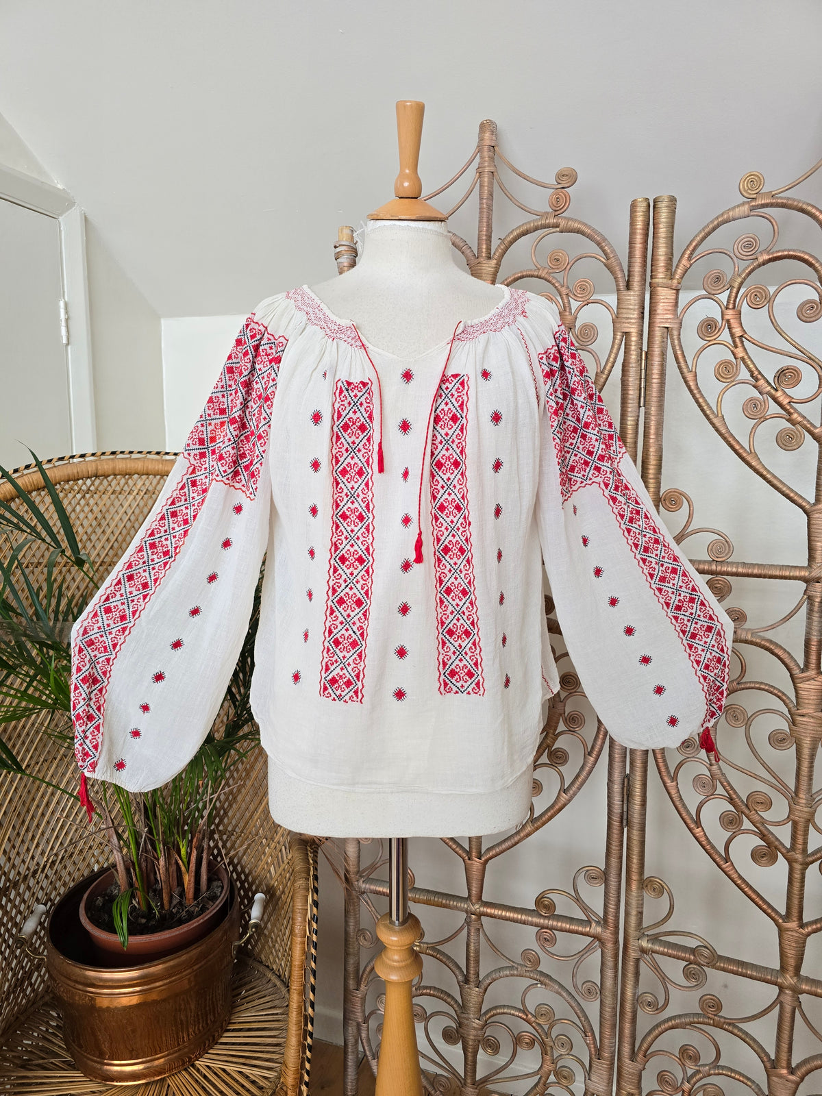 Vintage Romanian cheesecloth blouse