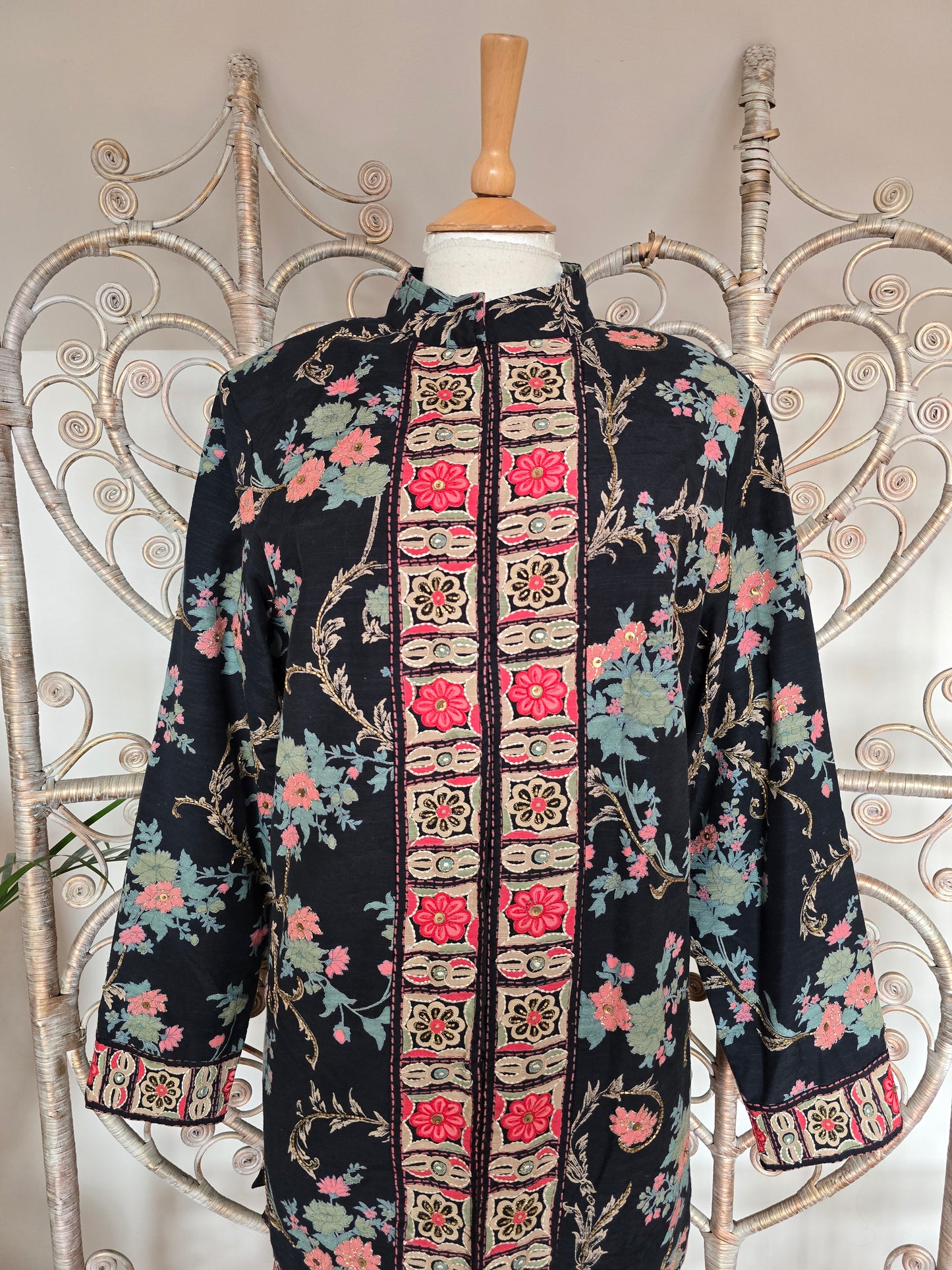 Vintage Indigo Moon beaded jacket