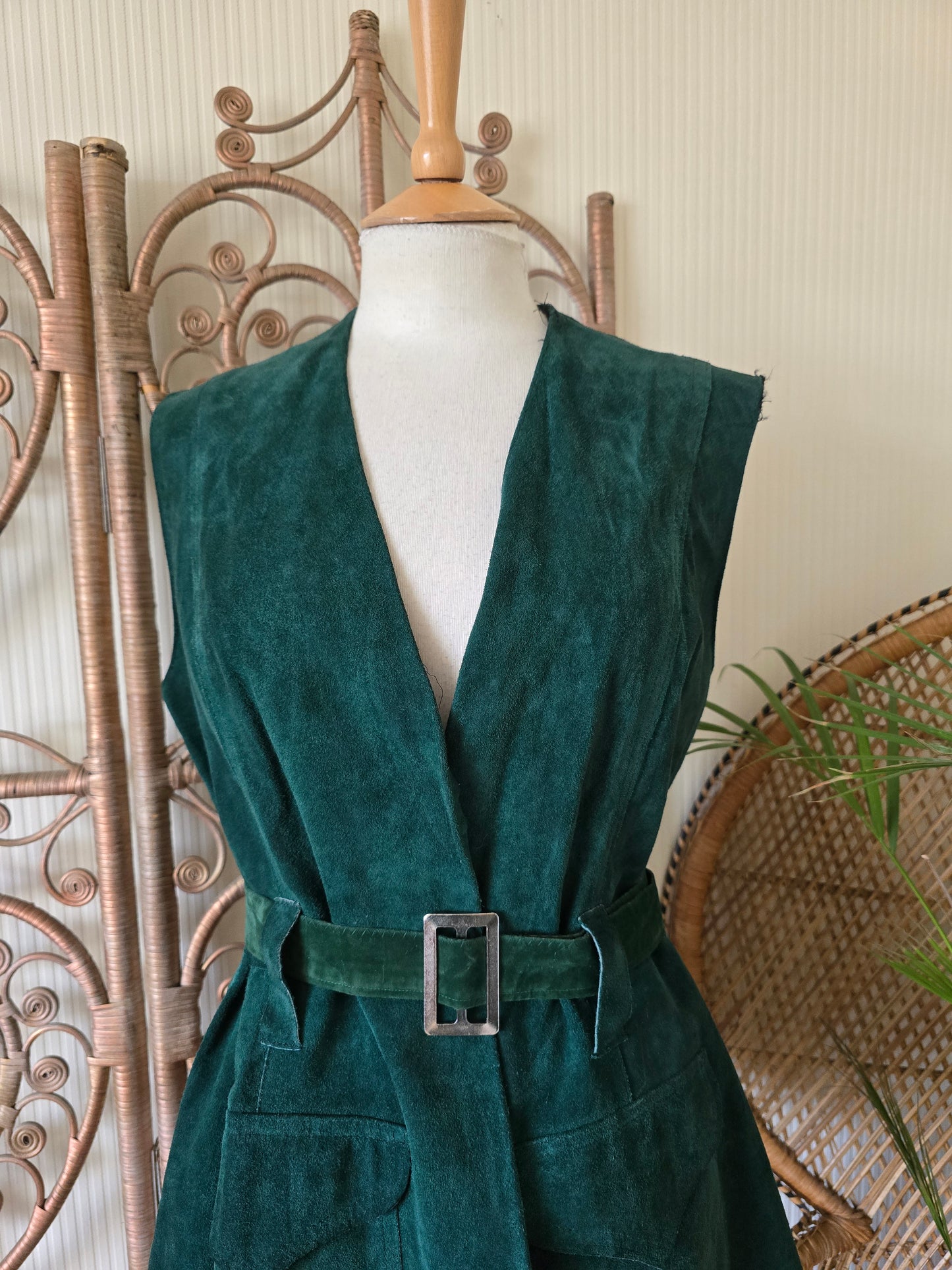 Vintage suede tunic waistcoat