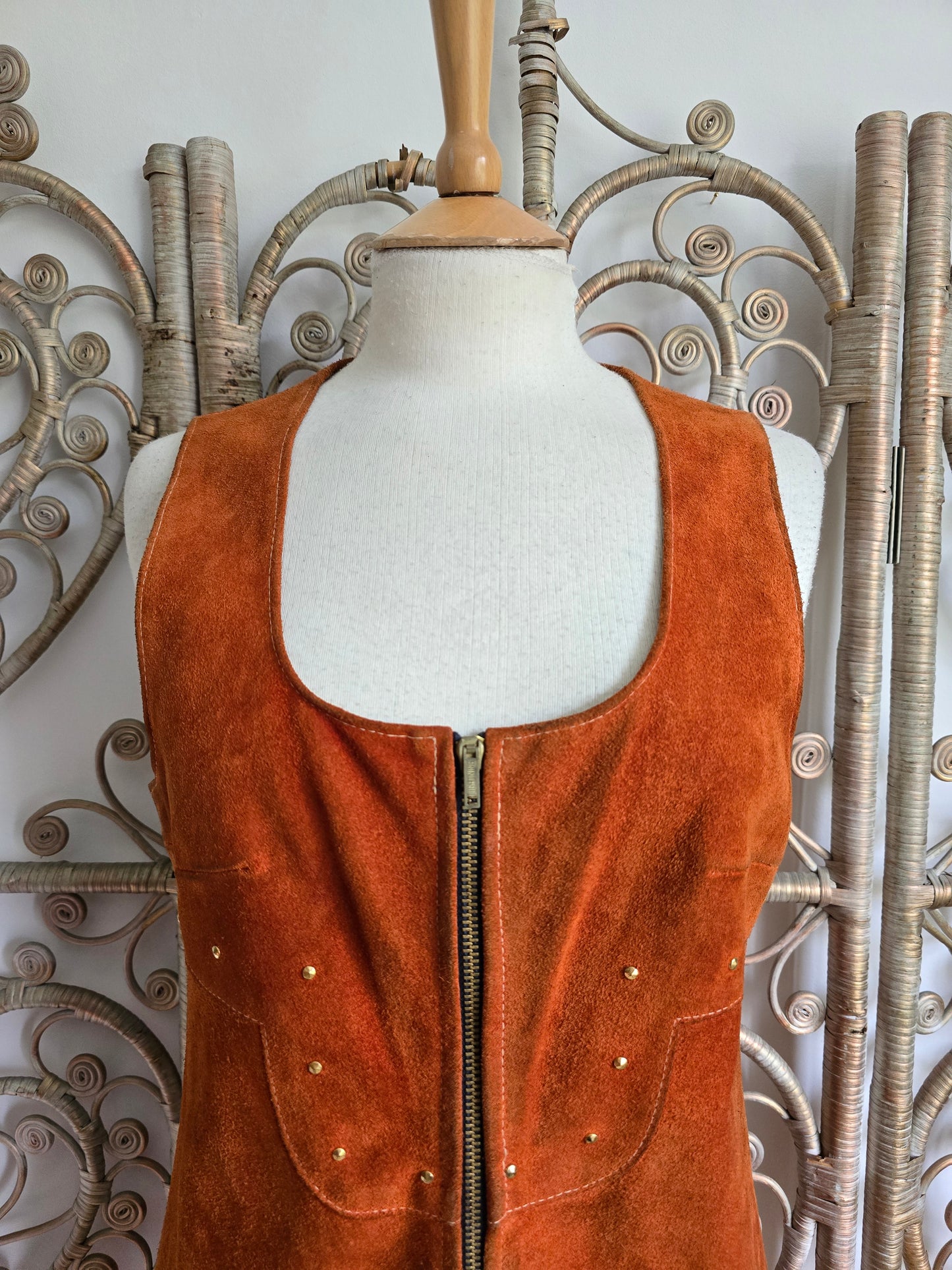 Vintage 70s suede dress