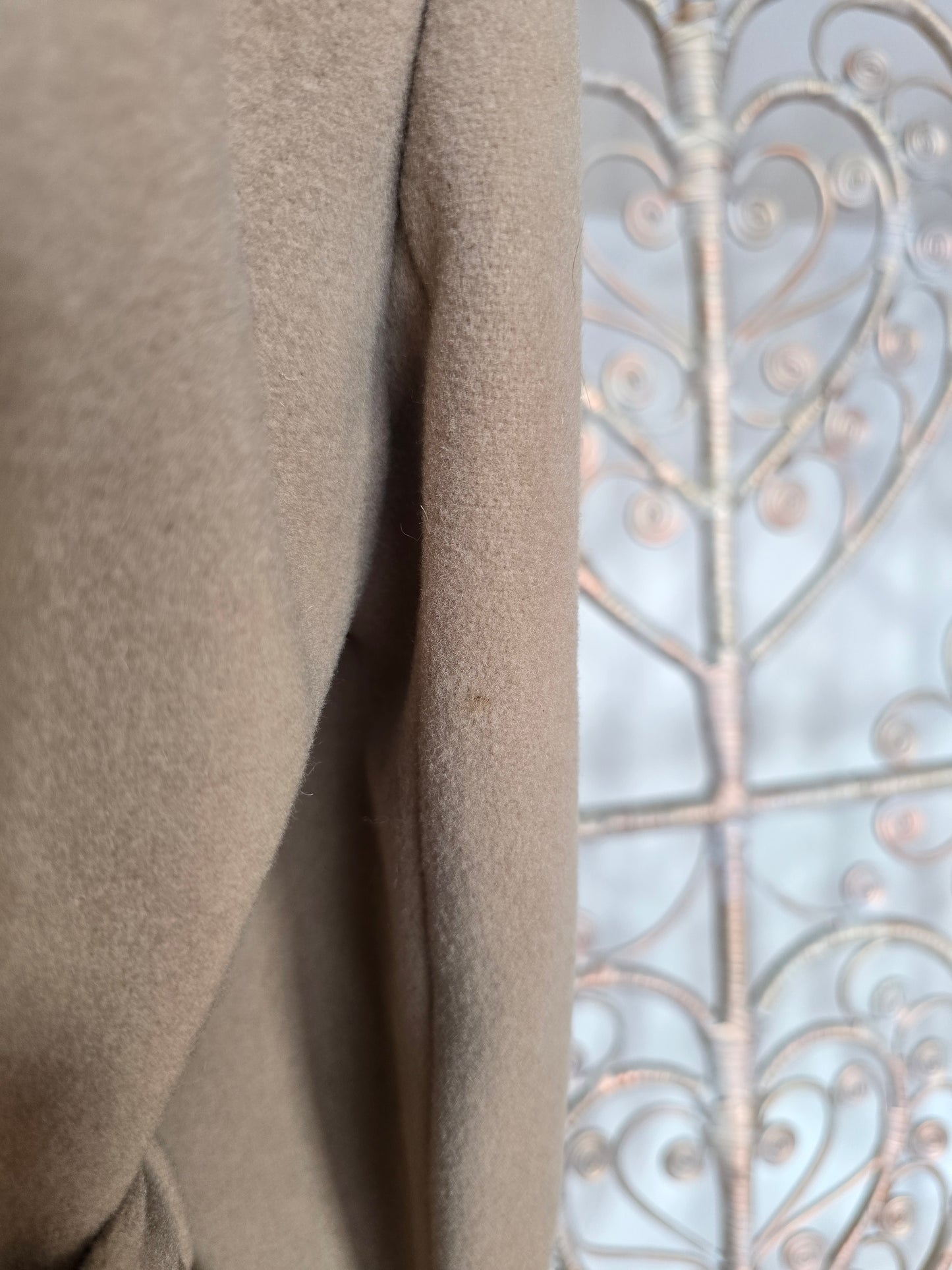 Vintage wool sheepskin collar coat
