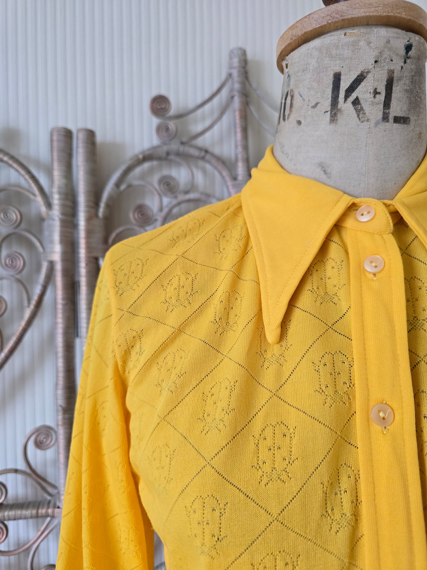 Vintage yellow ladybird blouse