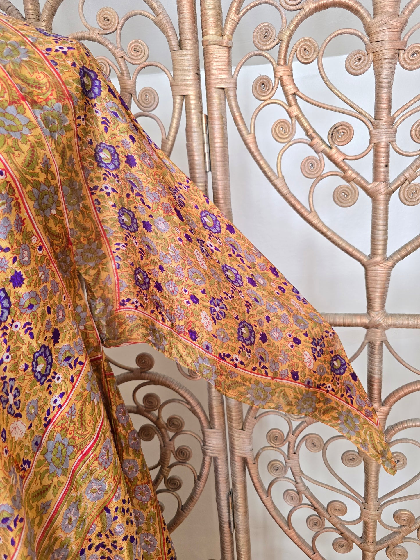 Vintage silk Indian Mascot kaftan dress