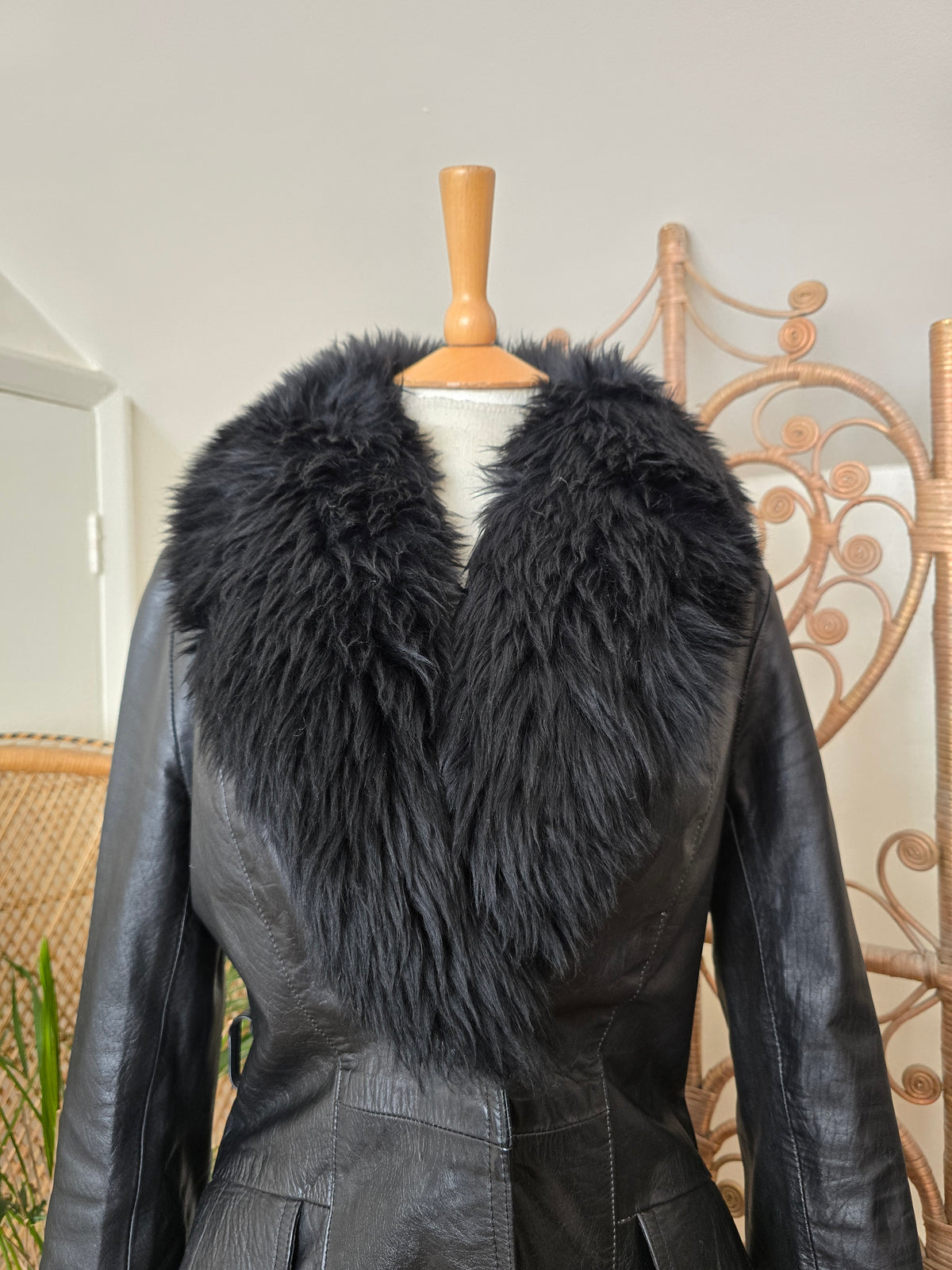 Vintage leather 70s coat