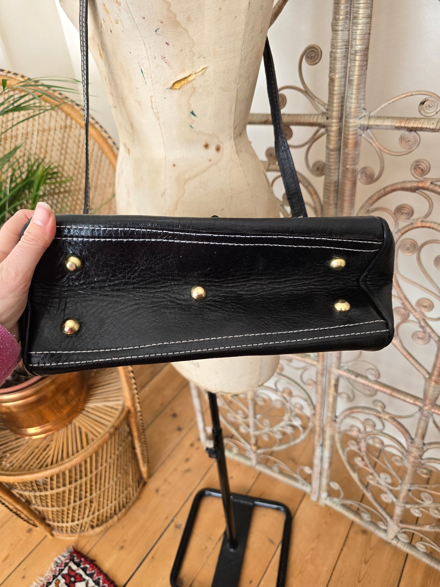 Vintage leather briefcase bag