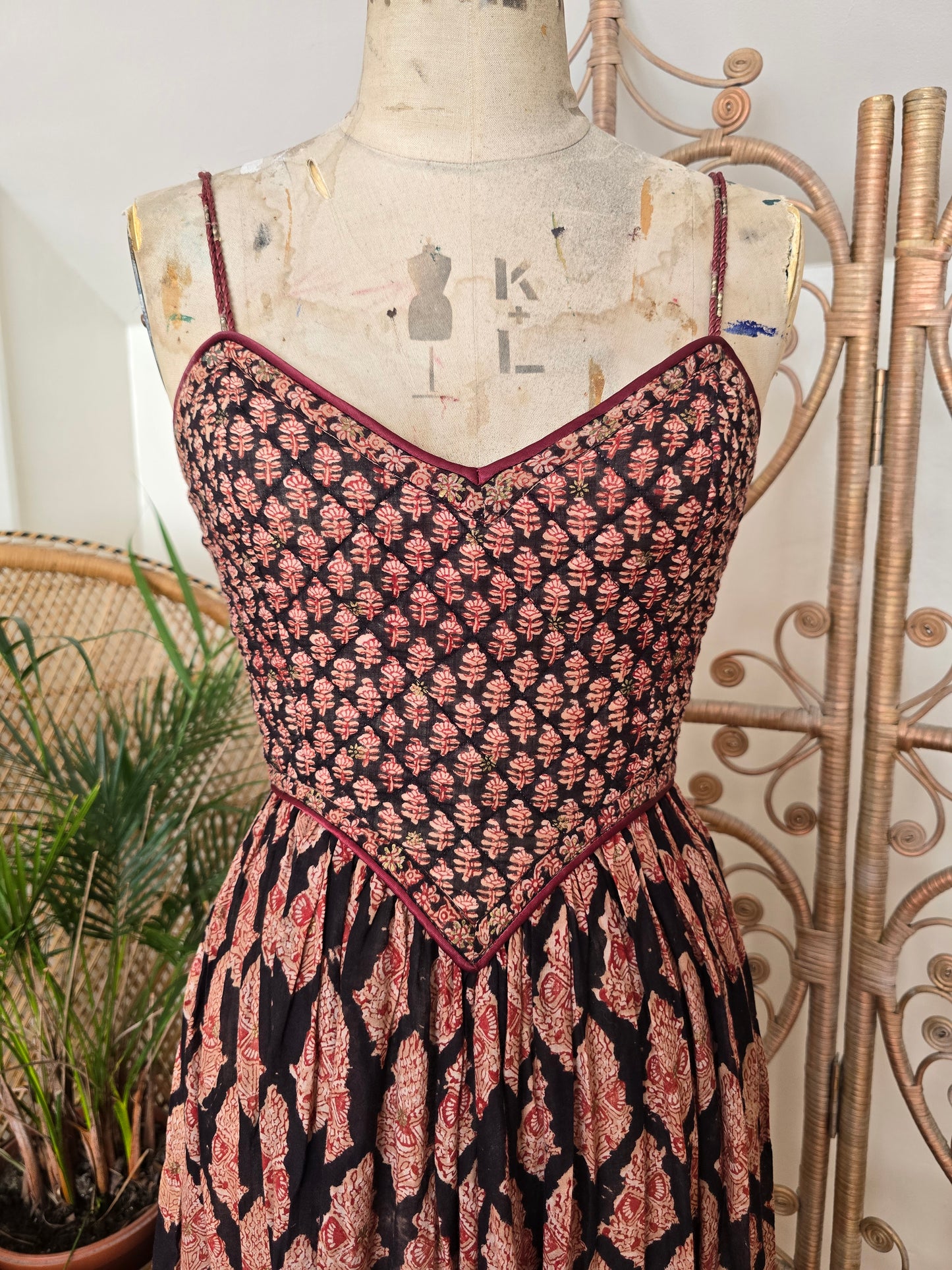 Vintage Anokhi indian 70s maxi dress