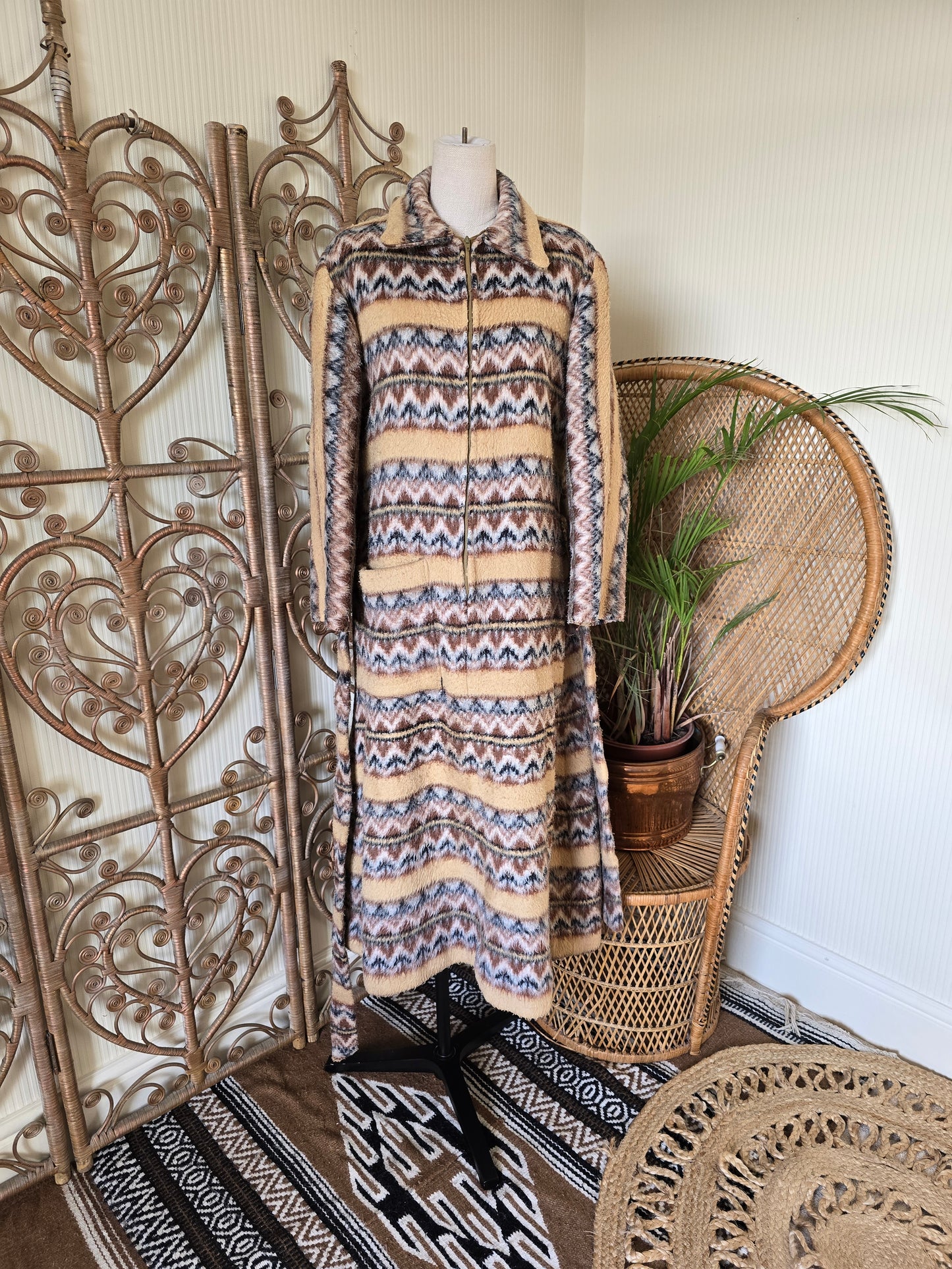 Vintage blanket 70s dress