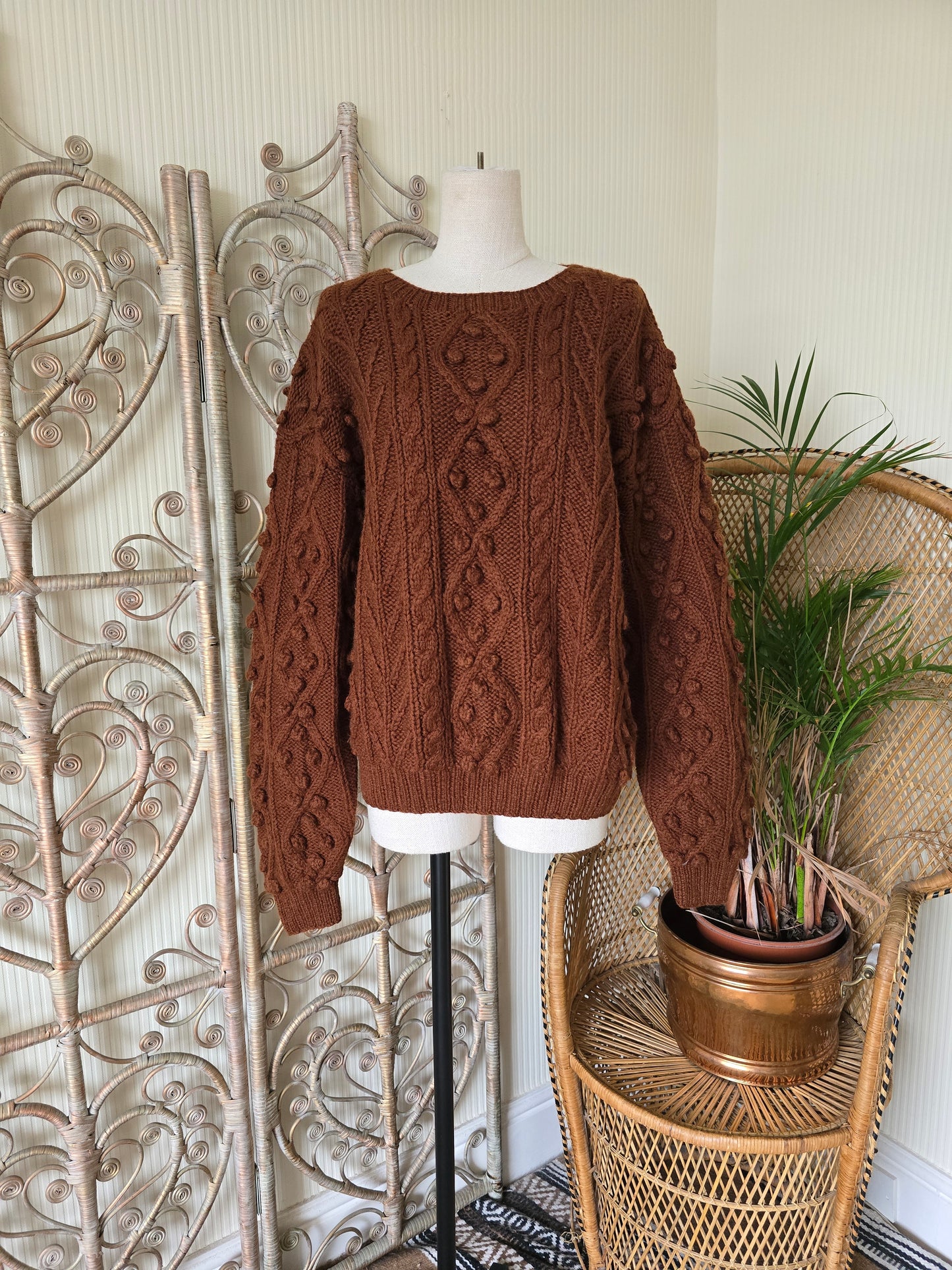 Vintage style cable knit jumper