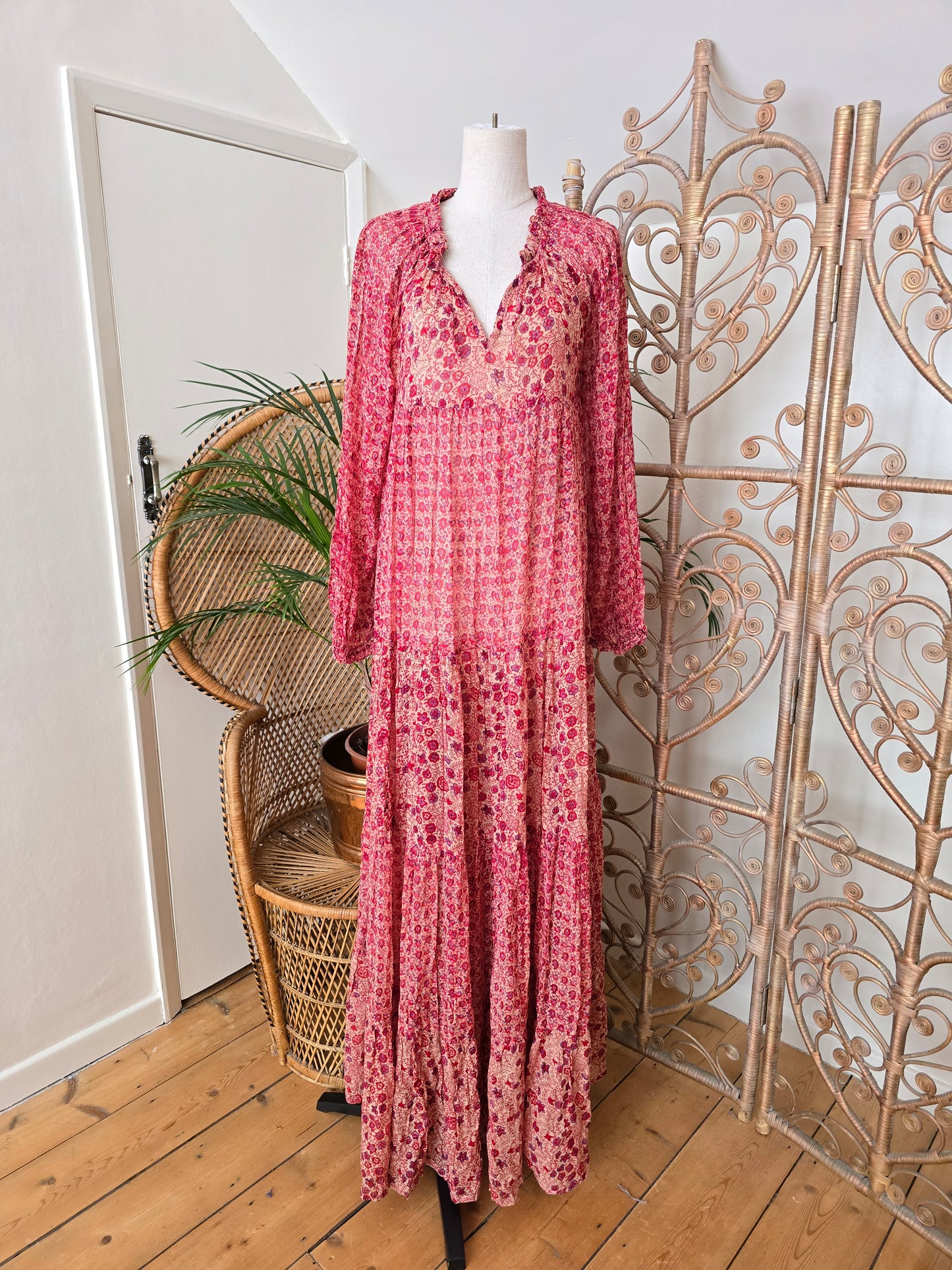 Vintage phool Indian cotton maxi dress