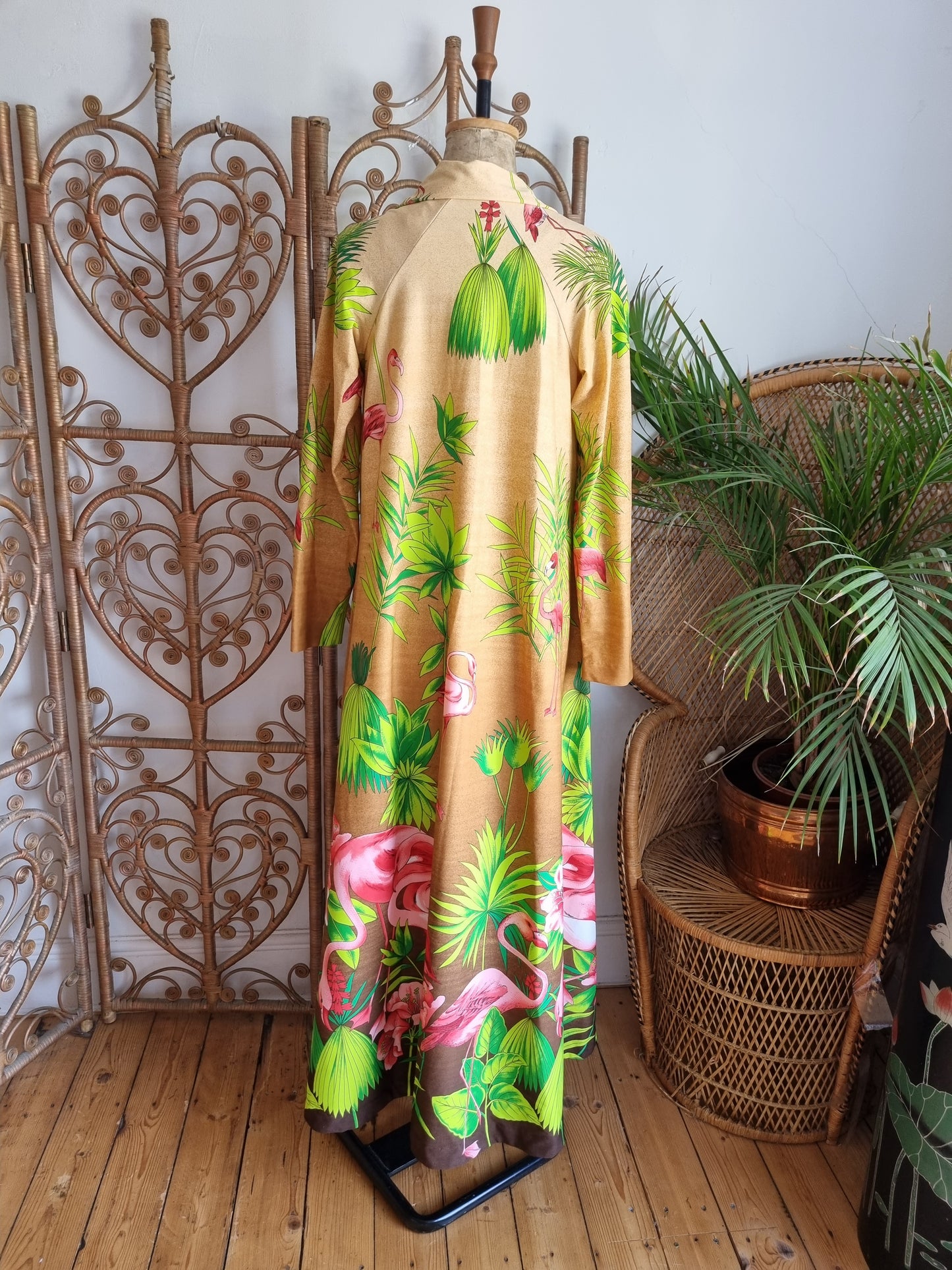 Vintage flamingo David Brown dress