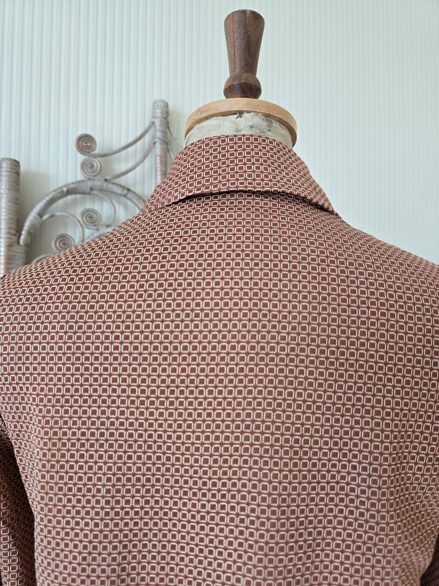 Vintage brown check blouse