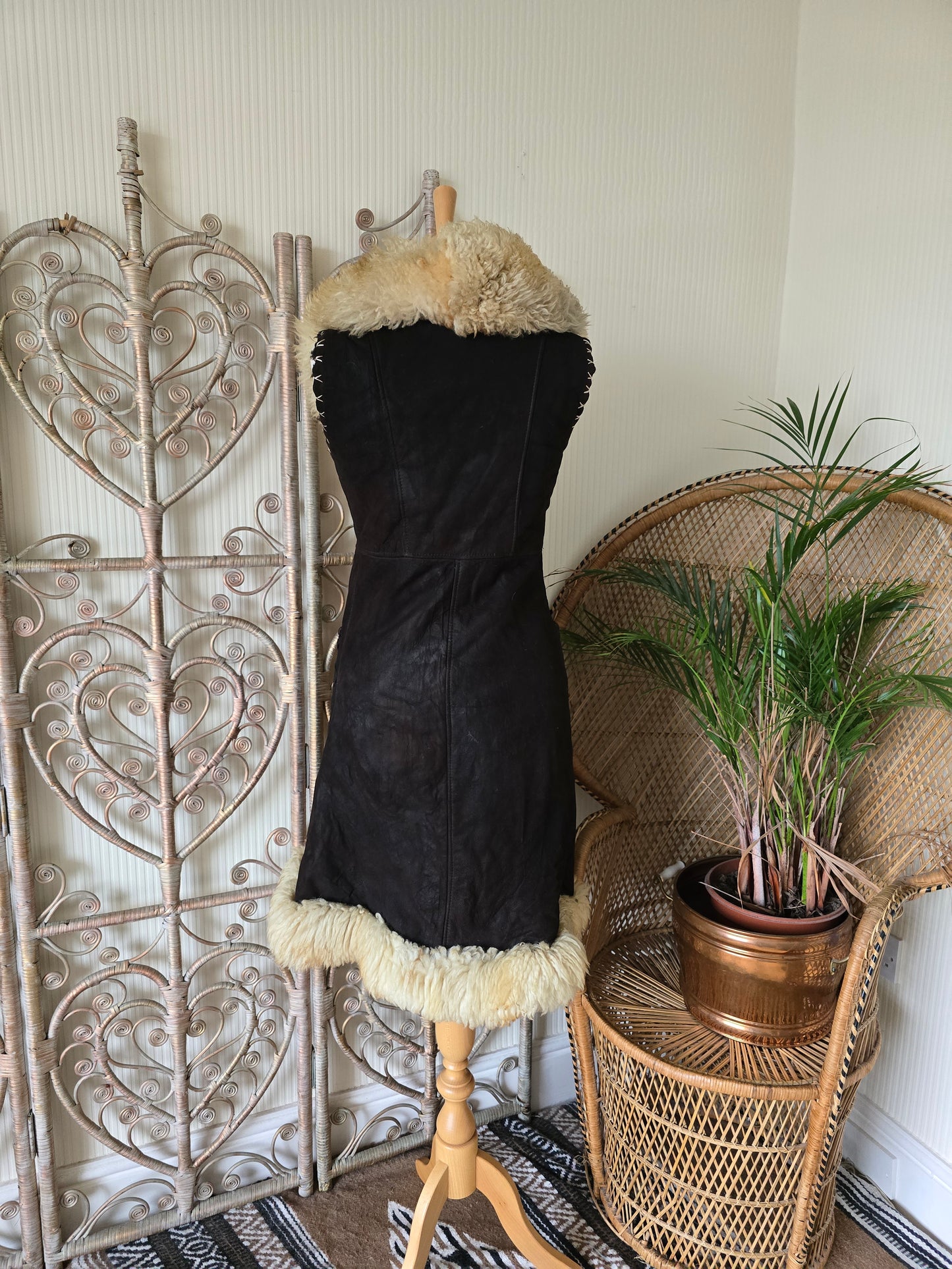 Vintage sheepskin waistcoat