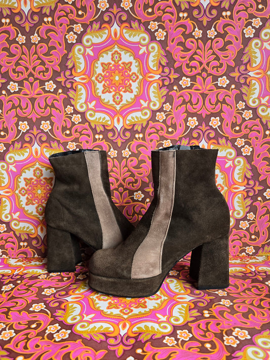 Vintage suede Rin Tin Tin boots size uk 6 Eur 39 us 8