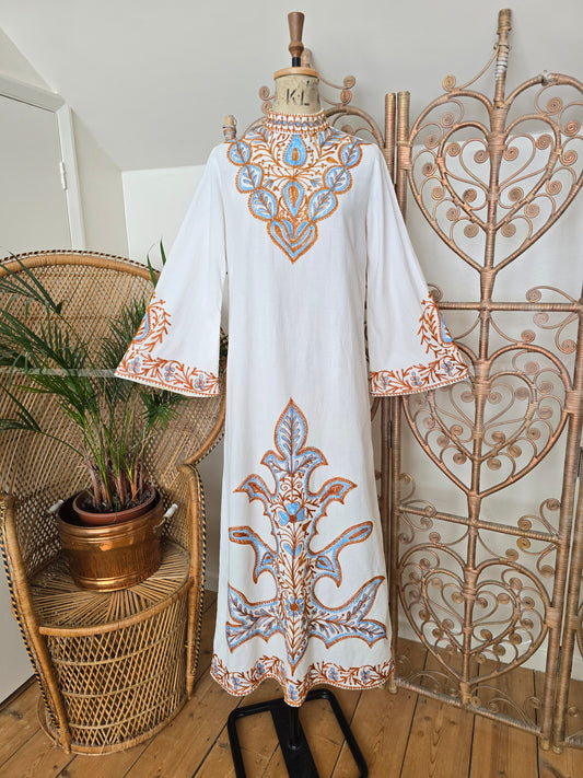 Vintage embroidered kaftan dress
