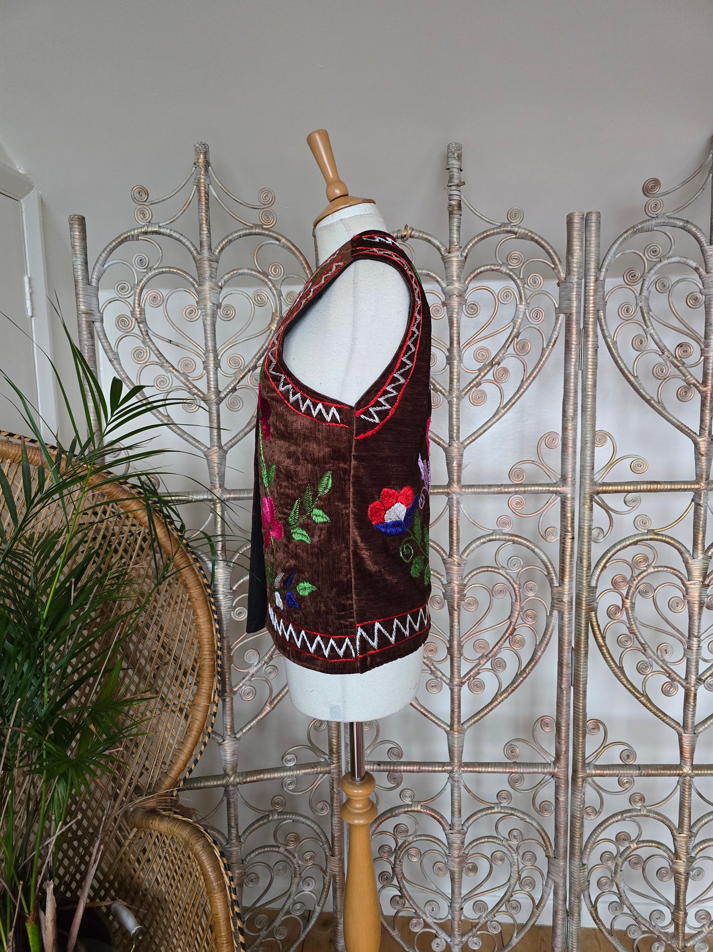 Vintage velvet embroidered waistcoat