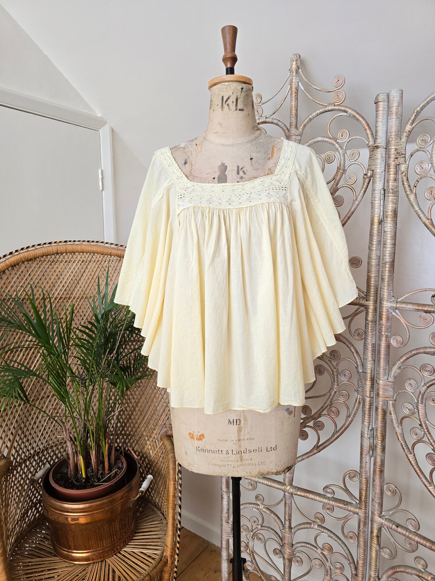 Vintage cape cotton blouse