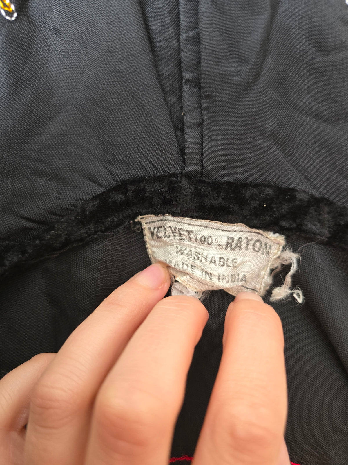 Vintage hooded embroidered velvet kaftan dress jacket