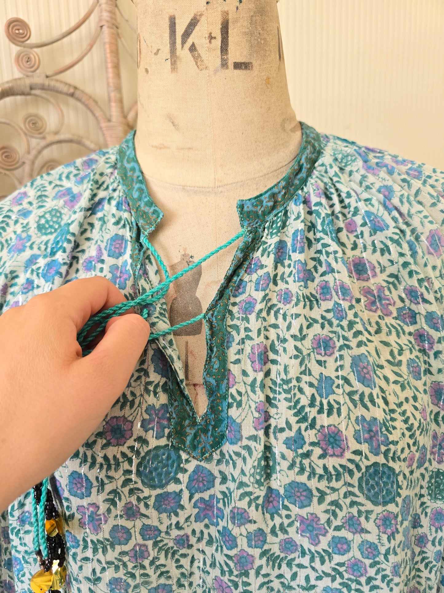 Vintage Indian cotton skirt blouse waistcoat