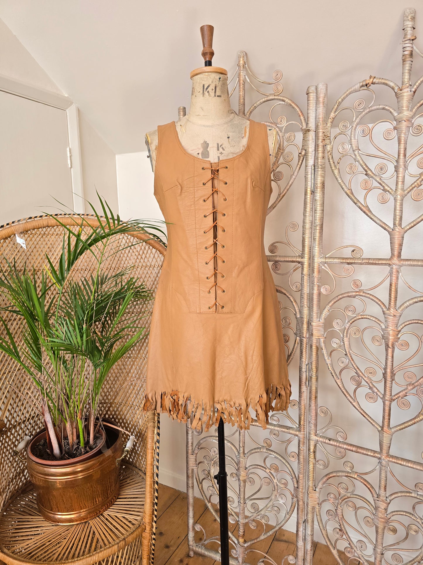 Vintage 60s leather dress