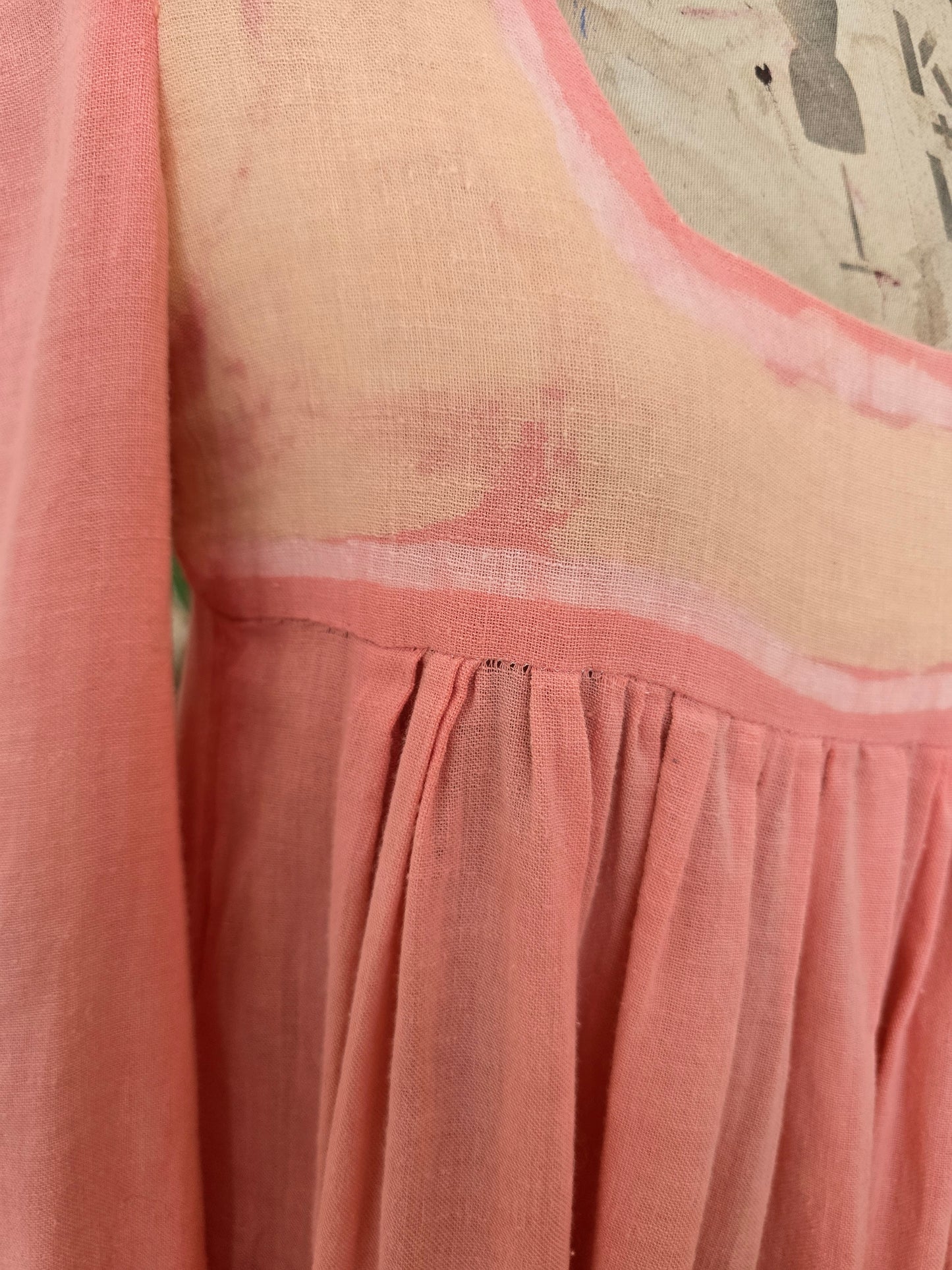 Vintage cotton smock maxi dress